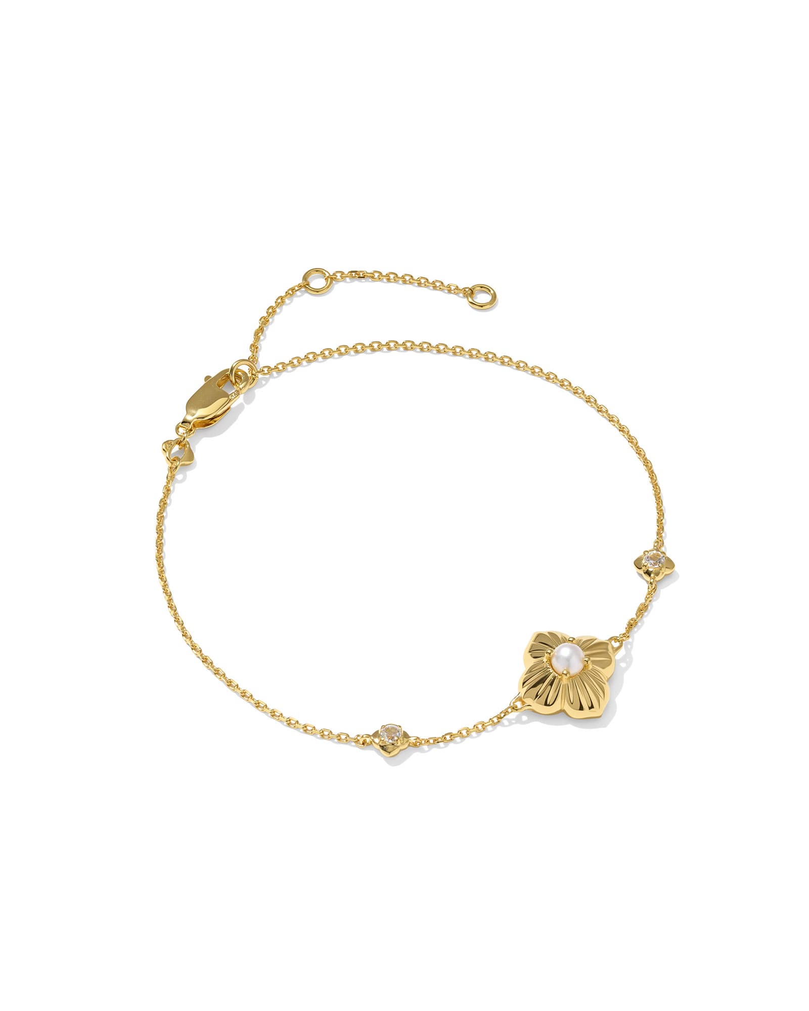 Kendra Scott Dira Pearl 18k Gold Vermeil Delicate Chain Bracelet | Topaz
