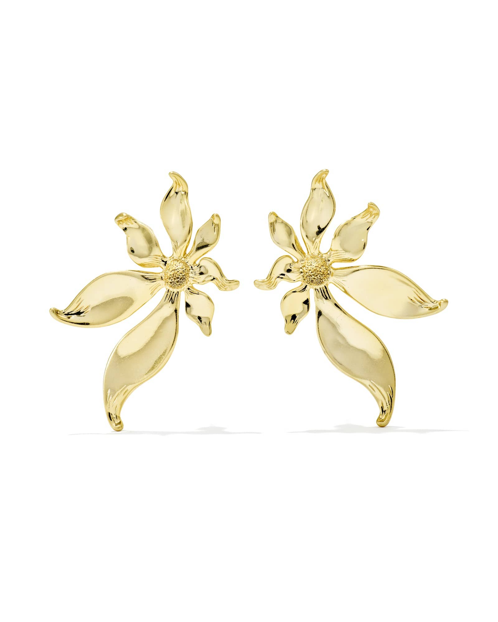 Kendra Scott Anya Flower Gold Stud Earrings | Metal