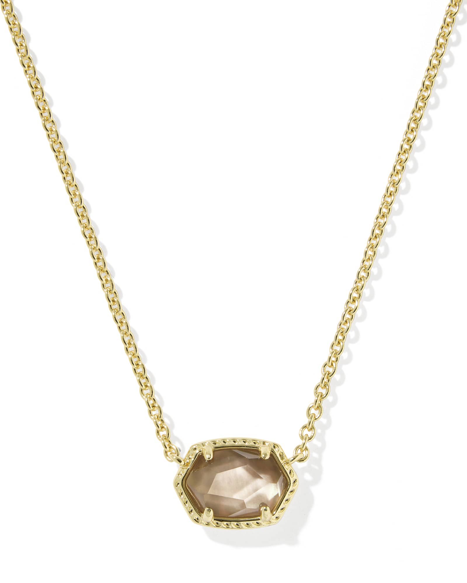Kendra Scott Daphne Gold Frame Short Pendant Necklace | Mother Of Pearl