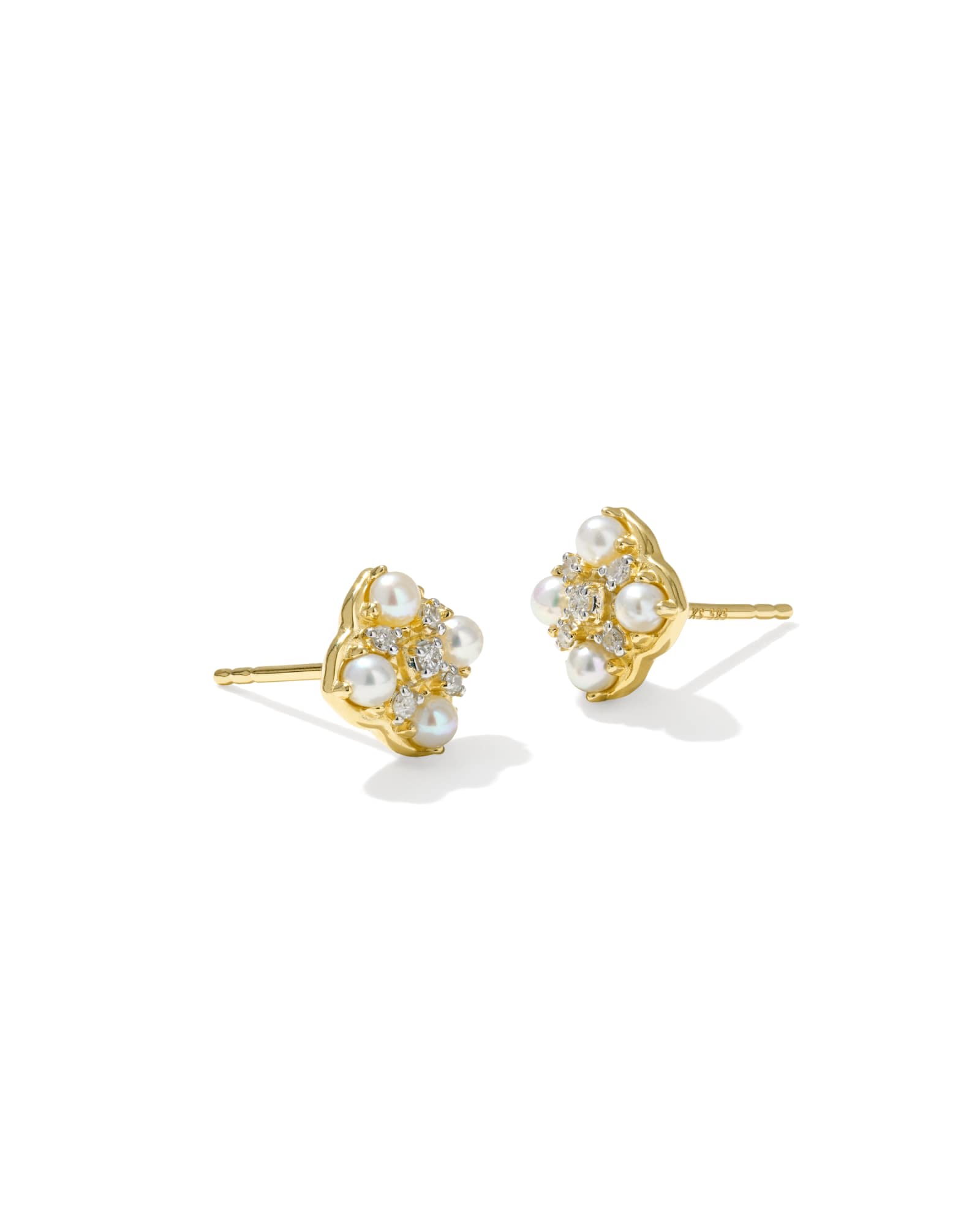 Kendra Scott Dira Luxe 14k Yellow Gold Stud Earrings | Diamonds