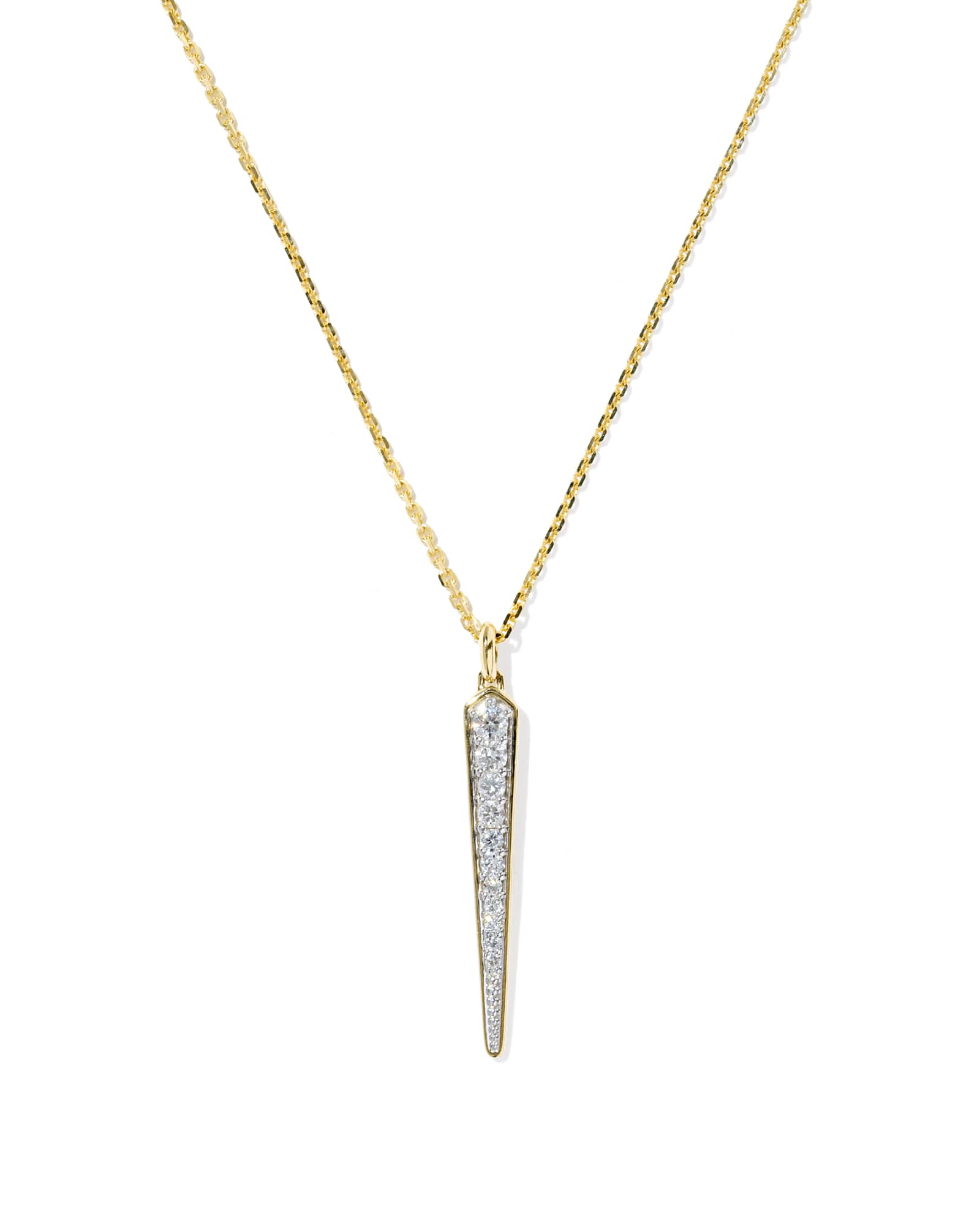 Kendra Scott 0.23 ct Lab Grown Diamond Adia 14k Yellow Gold Short Pendant Necklace | Lab Diamond
