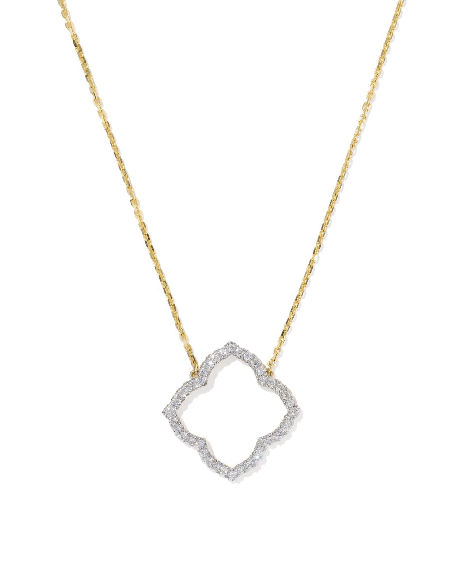 Kendra Scott 0.31 ct Lab Grown Diamond Dira 14k Yellow Gold Open Frame Short Pendant Necklace | Lab Diamond