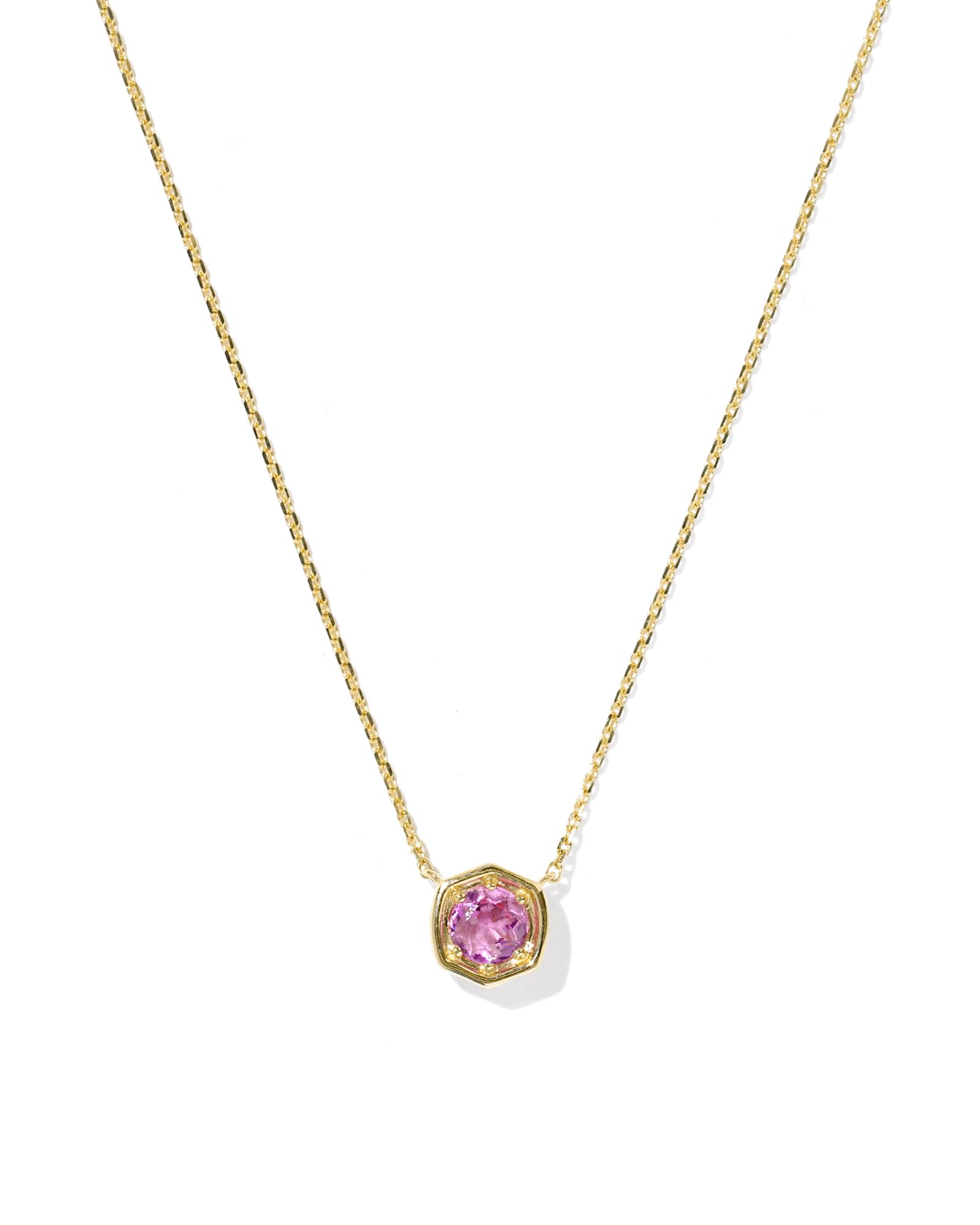 Kendra Scott 0.36 ct Lab Grown Gemstone Davie 14k Yellow Gold Short Pendant Necklace | Lab Sapphire