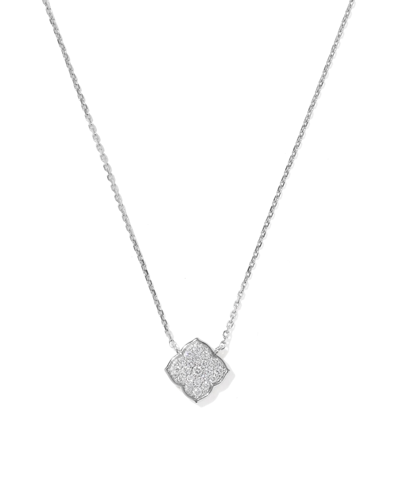 Kendra Scott 0.12 ct Pave Dira 14k White Gold Short Pendant Necklace | Diamonds