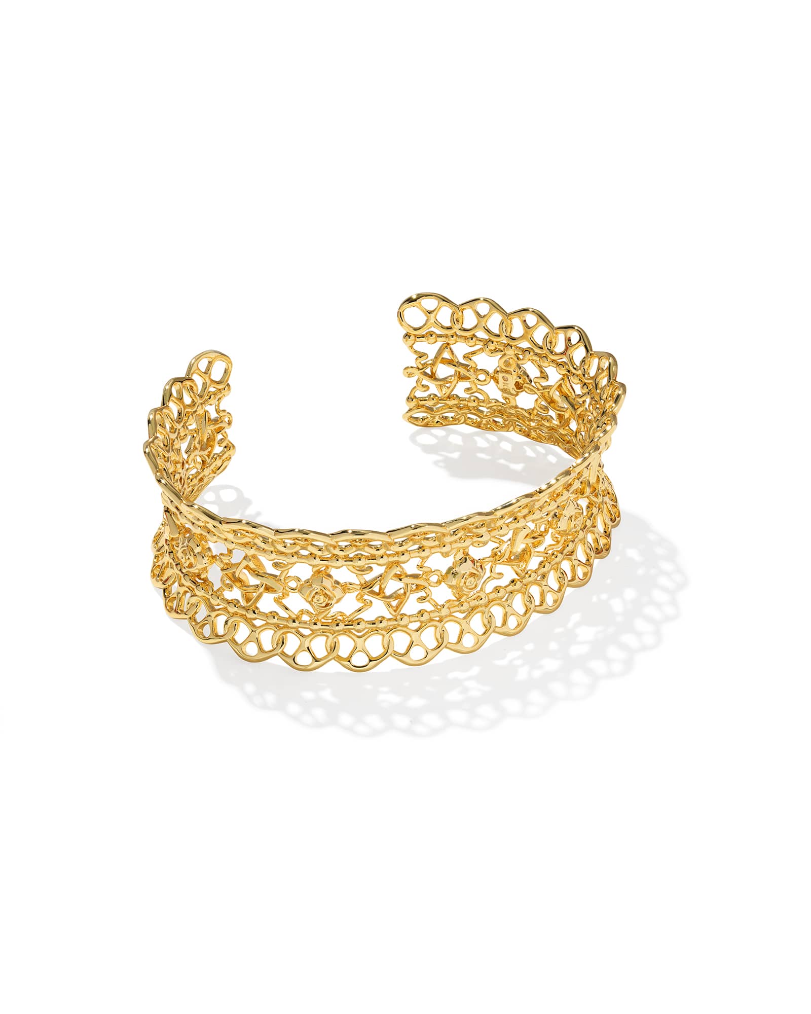 Kendra Scott Krista Lace Gold Cuff Bracelet | Metal