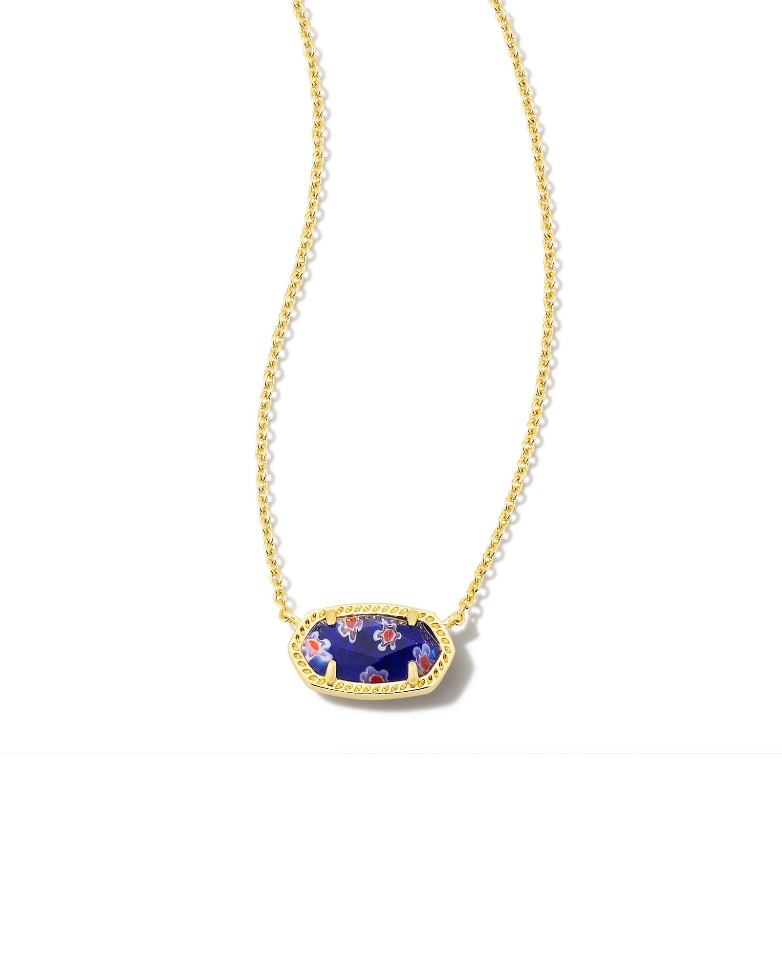 Kendra Scott Elisa Gold Pendant Necklace in Cobalt Blue Mosaic | Glass