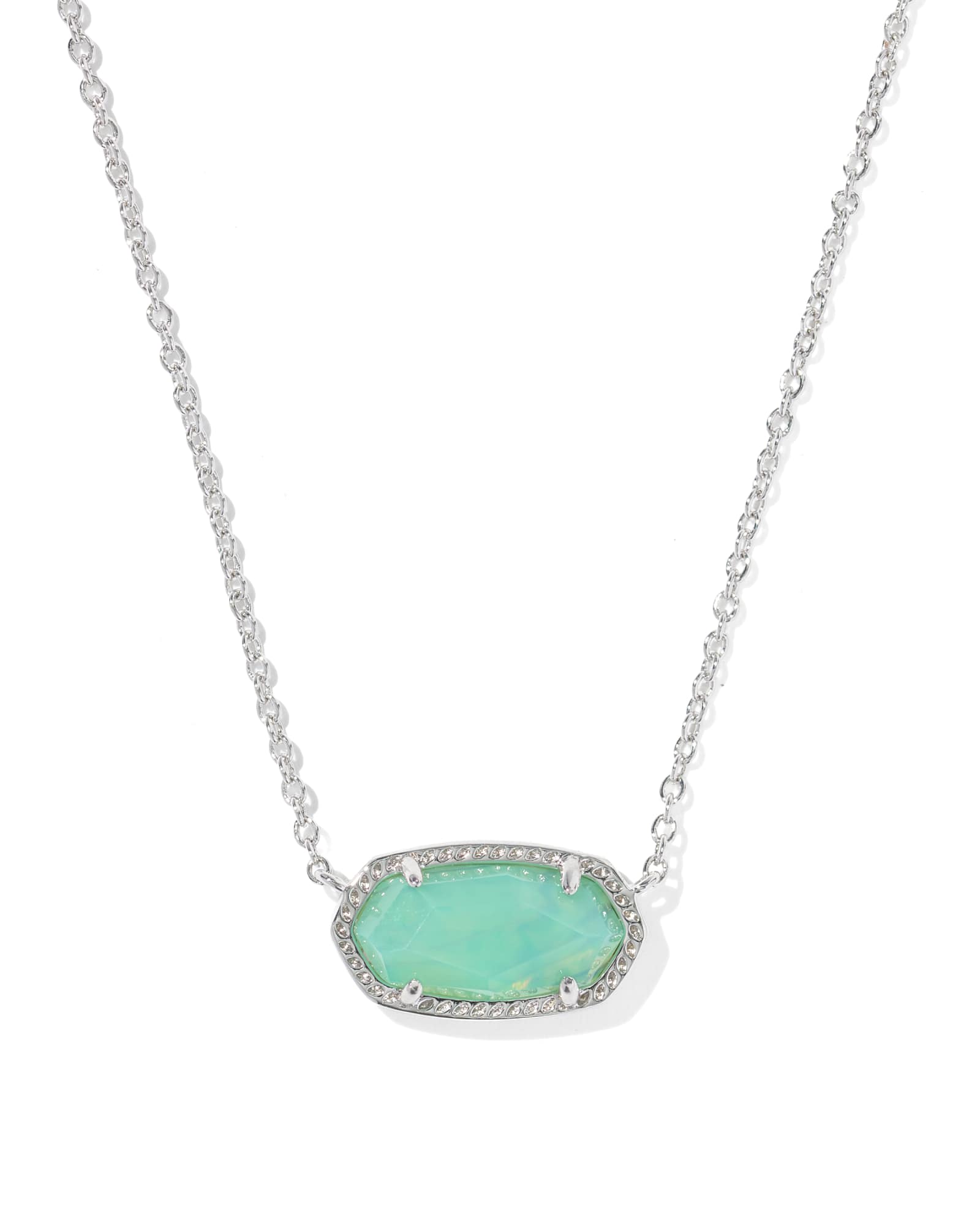 Kendra Scott Elisa Silver Pendant Necklace | Abalone/Metal Rhodium