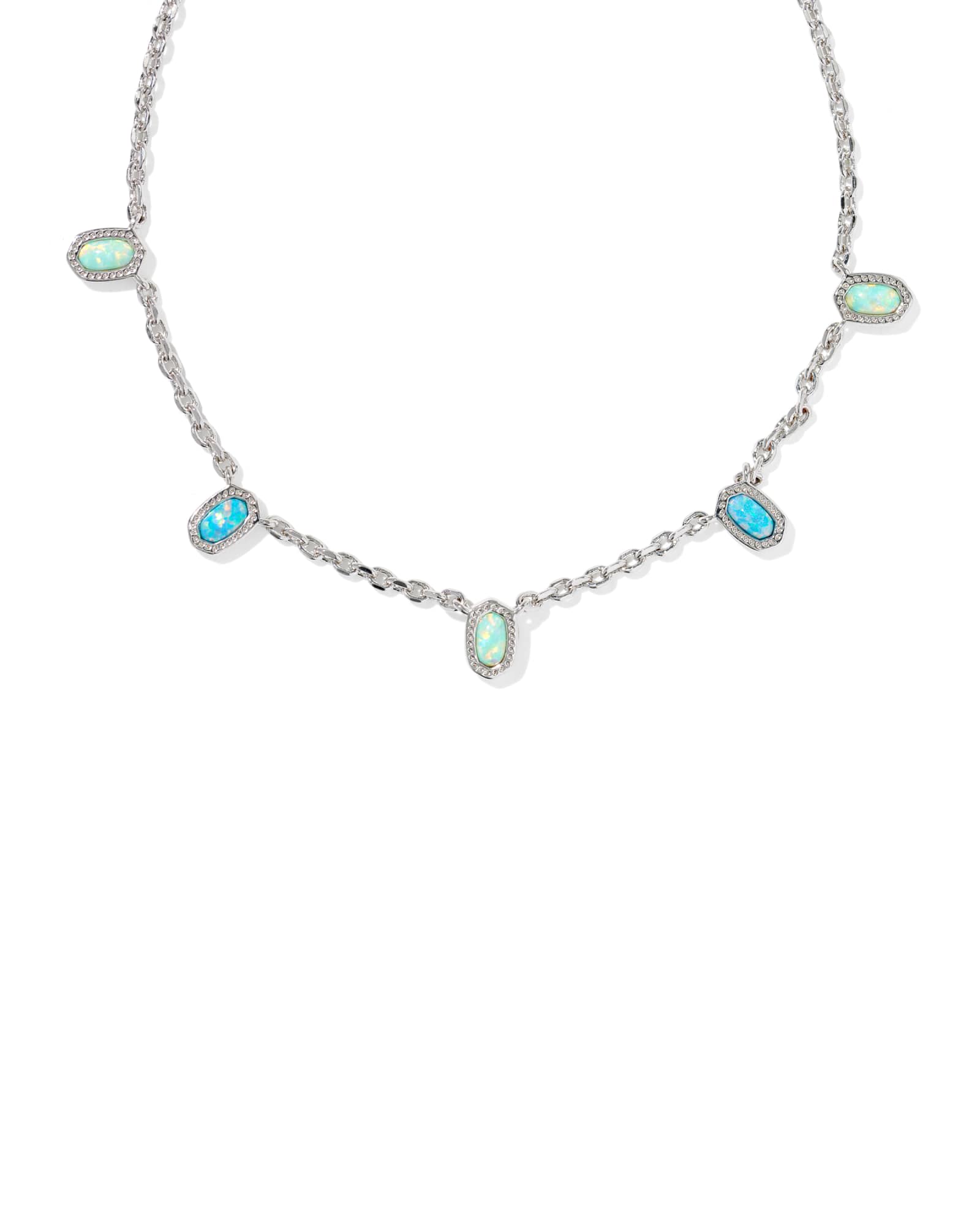 Kendra Scott Mini Elisa Silver Strand Necklace | Mix/Metal Rhodium