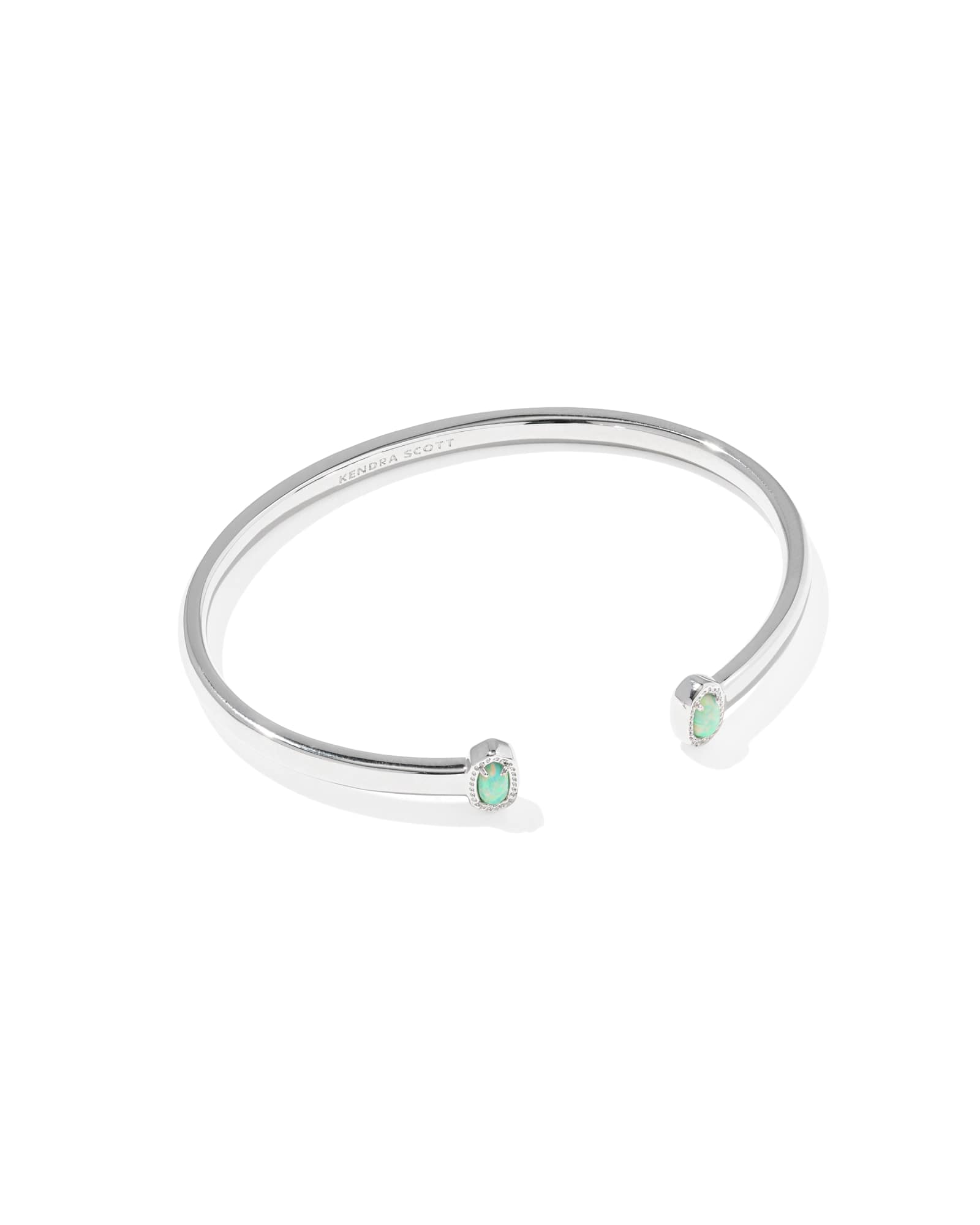 Kendra Scott Mini Elton Silver Cuff Bracelet | Lab Grown Opal/Metal Rhodium