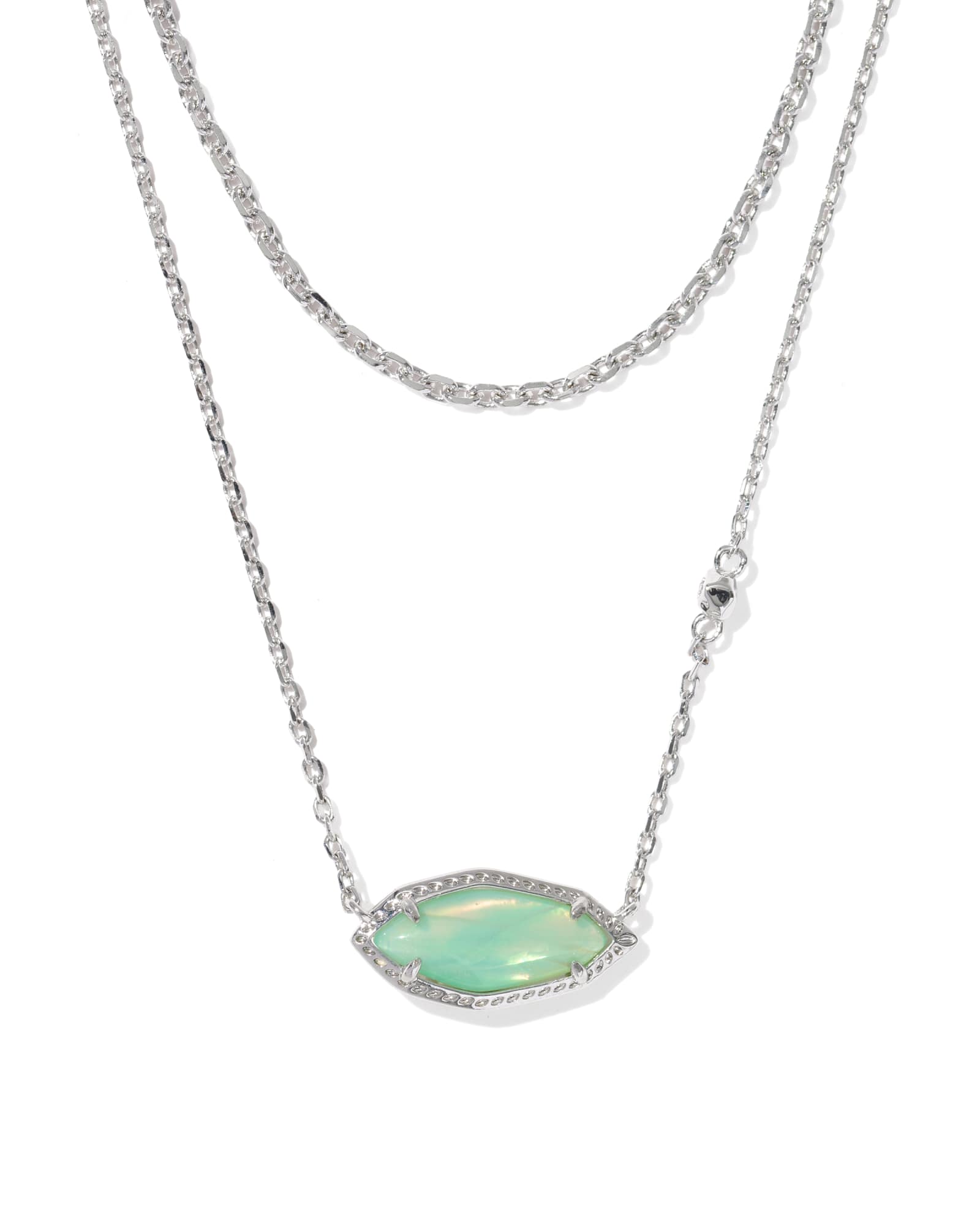 Kendra Scott Ophelia Multi Silver Strand Necklace | Abalone/Metal Rhodium