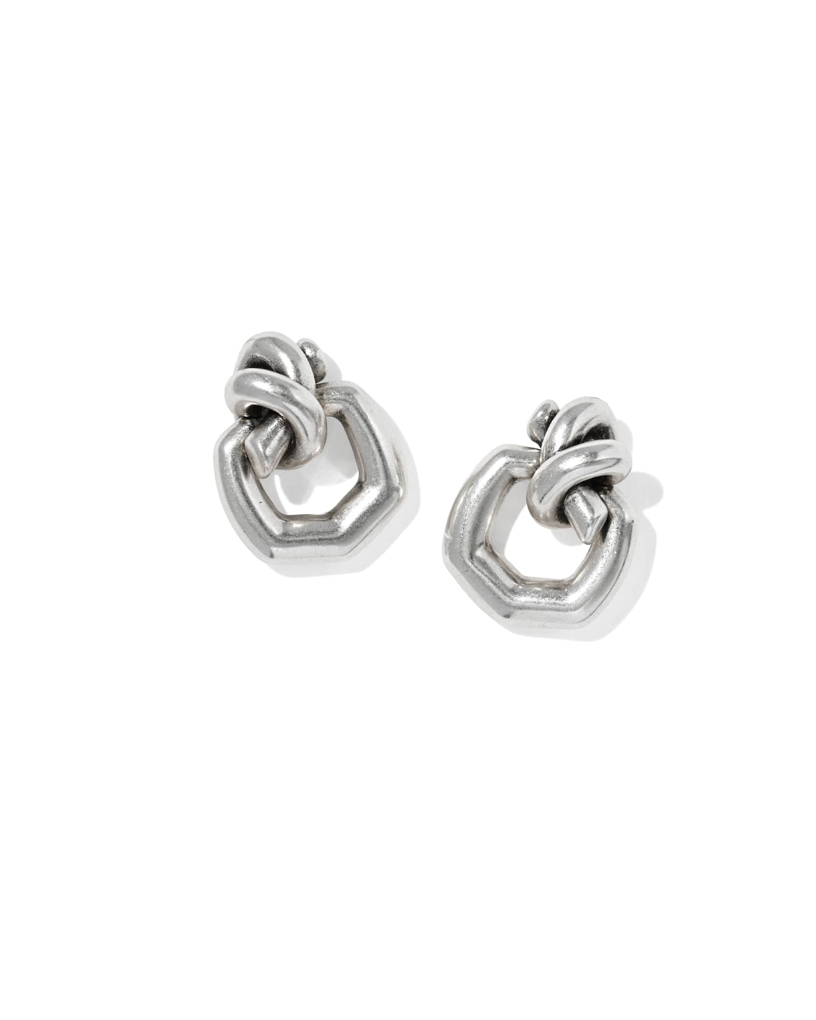 Kendra Scott Parker Knot Vintage Silver Open Frame Earrings | Metal