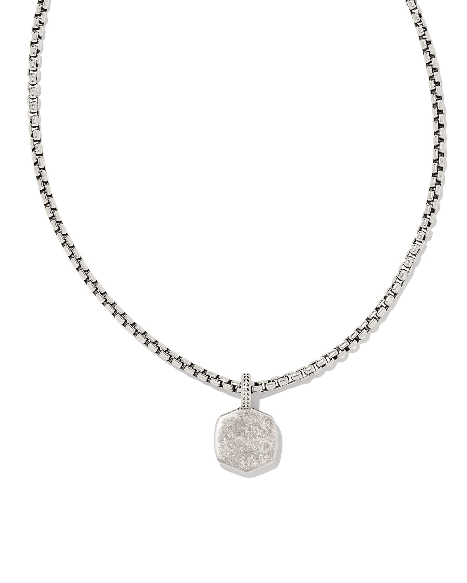 Kendra Scott Davie Metal Charm Necklace in Oxidized Sterling Silver | Sterling Silver/Metal
