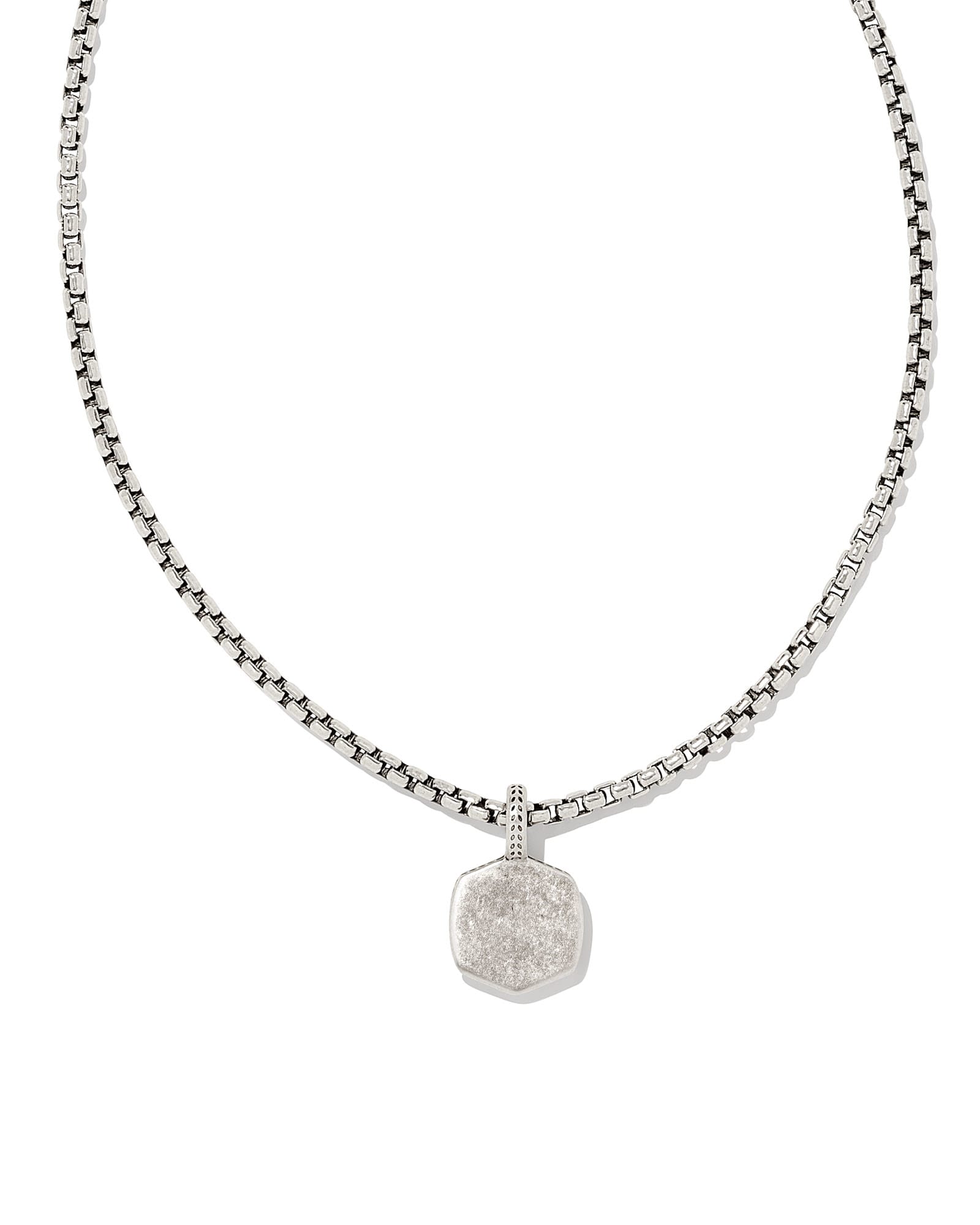 Kendra Scott Davie Charm Necklace in Oxidized Sterling Silver | Metal