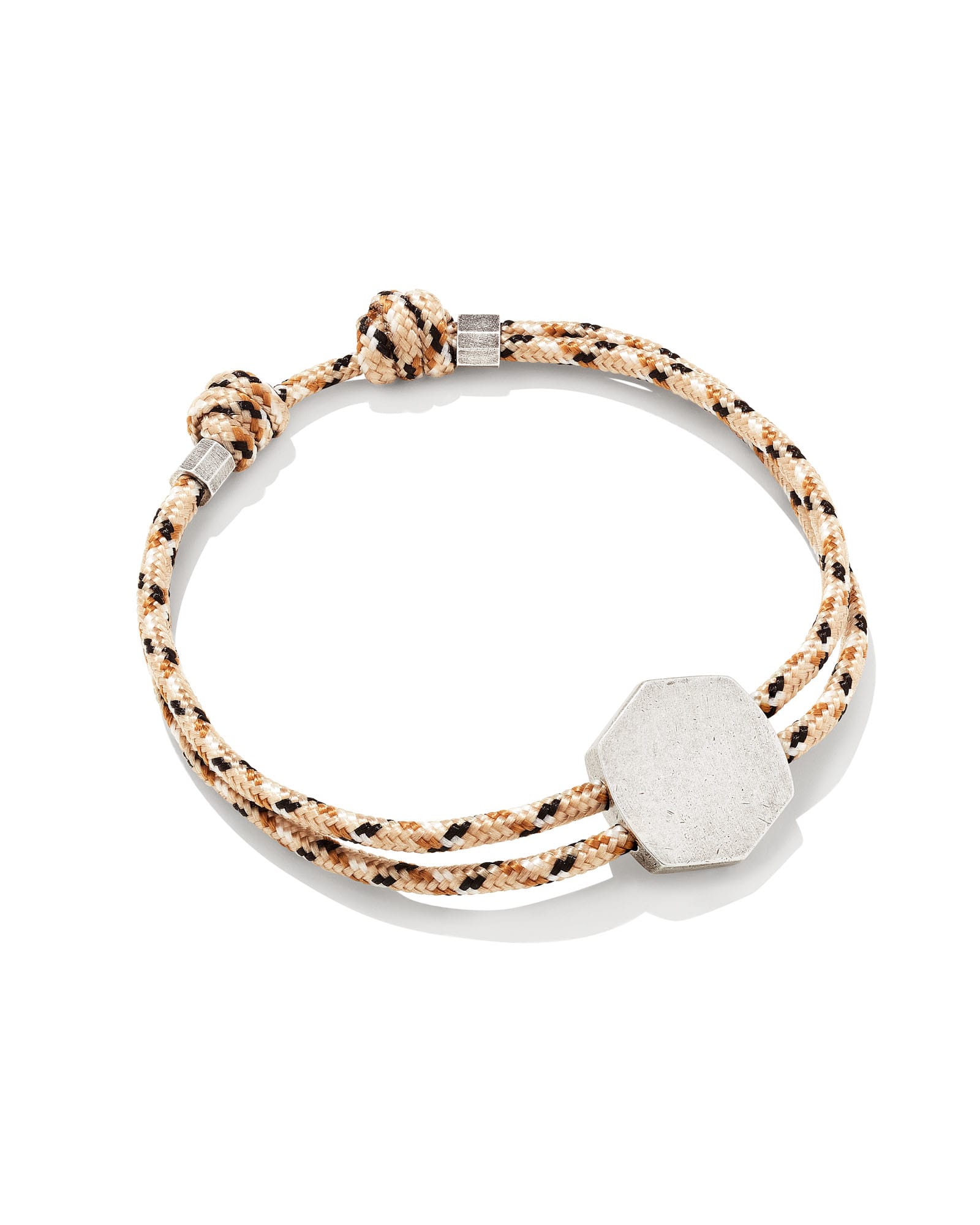 Kendra Scott Kenneth Oxidized Sterling Silver Corded Engravable Bracelet in Neutral Mix | Paracord