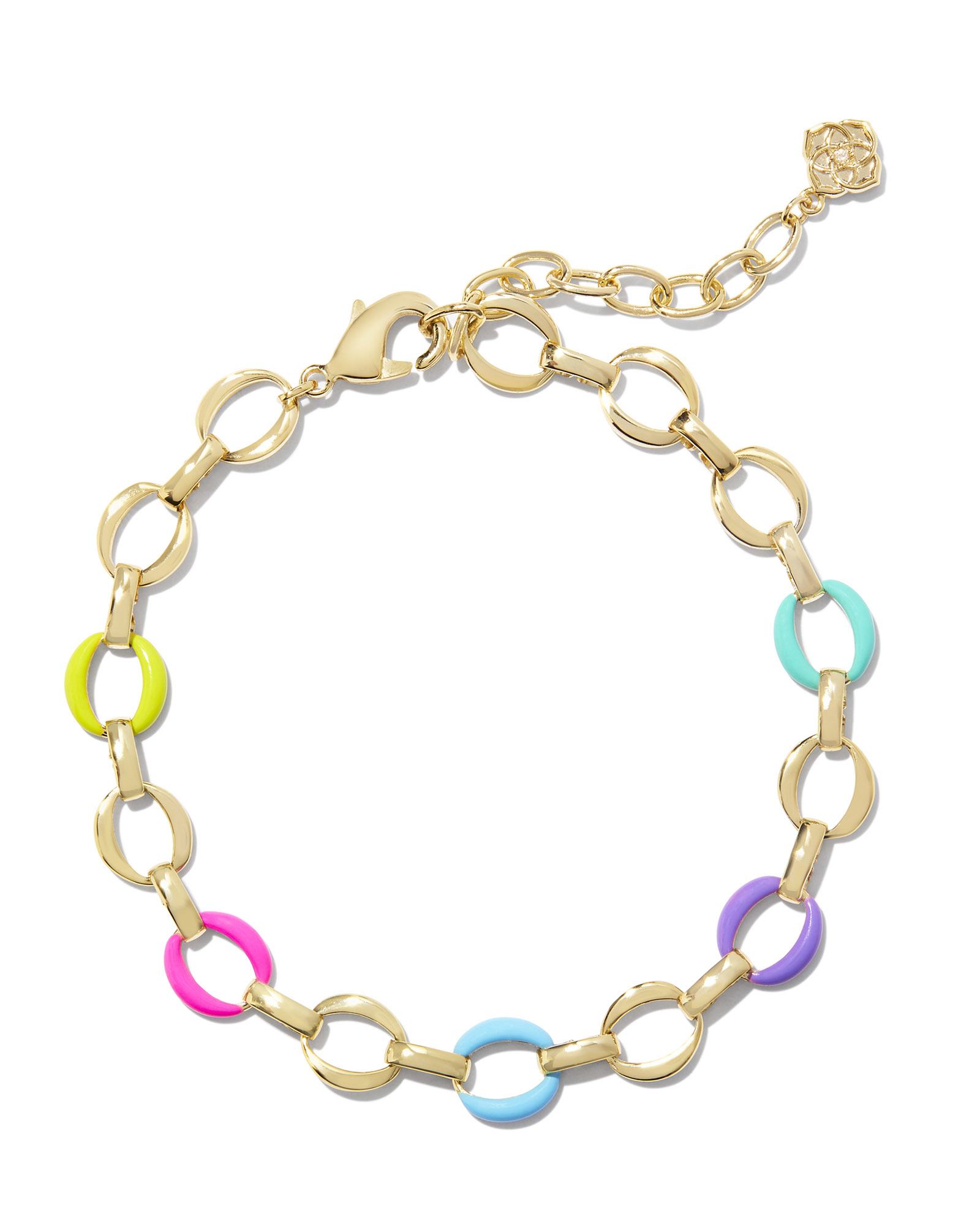 Kendra Scott Kelsey Gold Chain Bracelet in Multi Mix | Mixed Stones