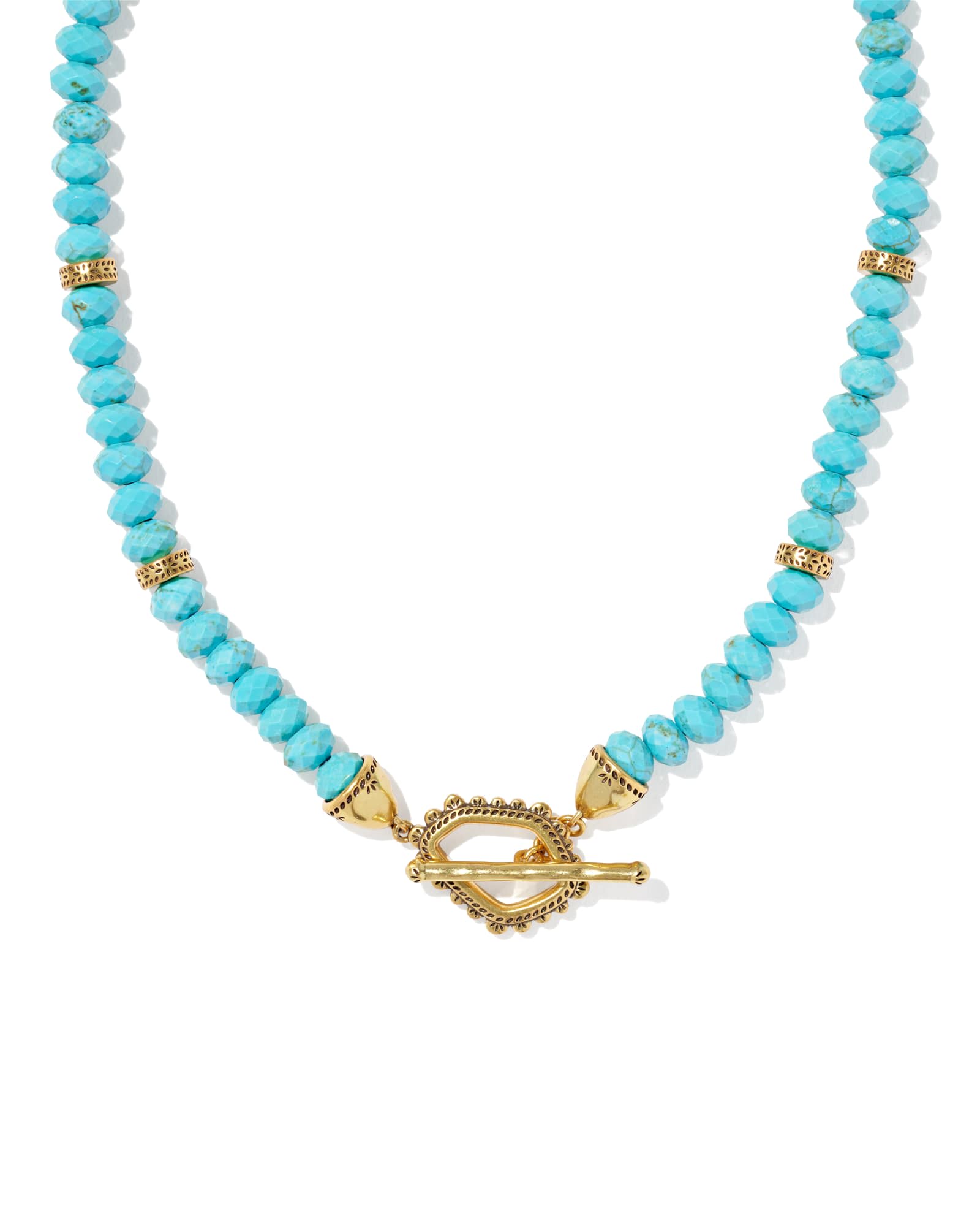 Kendra Scott Ellery Vintage Gold Beaded Strand Necklace | Magnesite