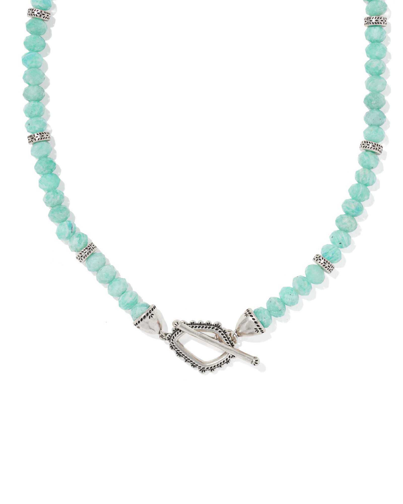 Kendra Scott Ellery Vintage Silver Beaded Strand Necklace | Amazonite