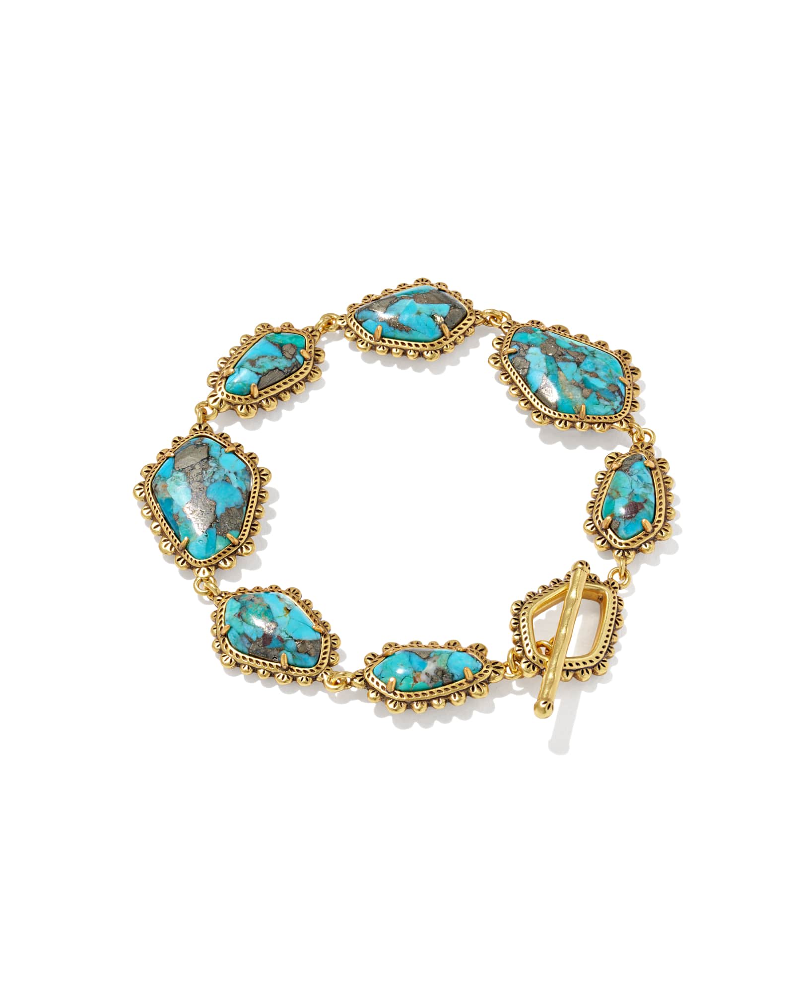 Kendra Scott Ellery Vintage Gold Statement Bracelet | Pyrite