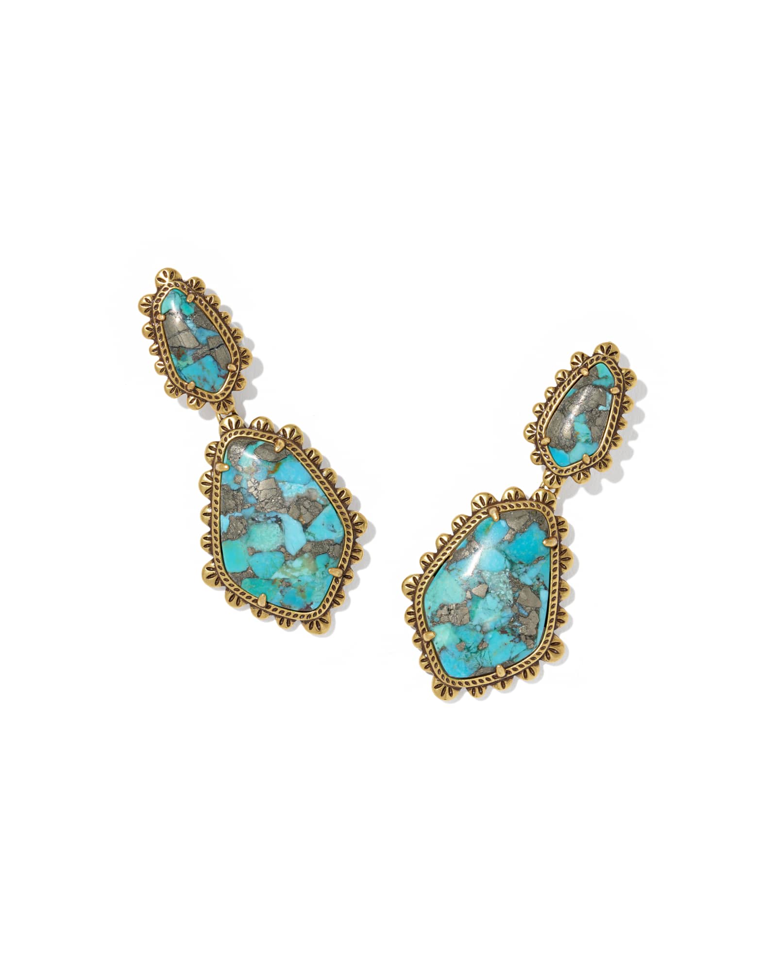 Kendra Scott Ellery Vintage Gold Statement Earrings | Pyrite