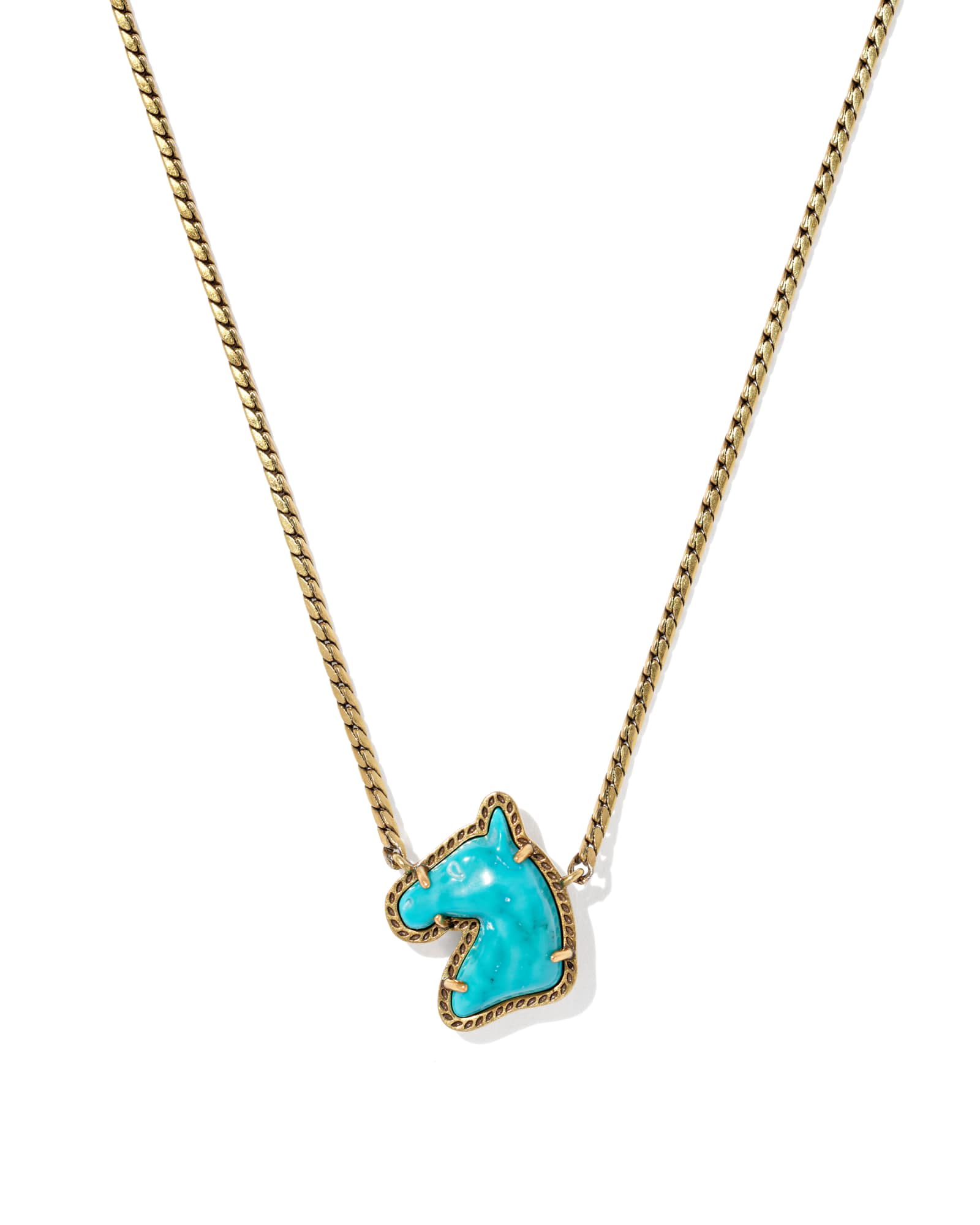 Kendra Scott Horse Vintage Gold Short Pendant Necklace | Magnesite