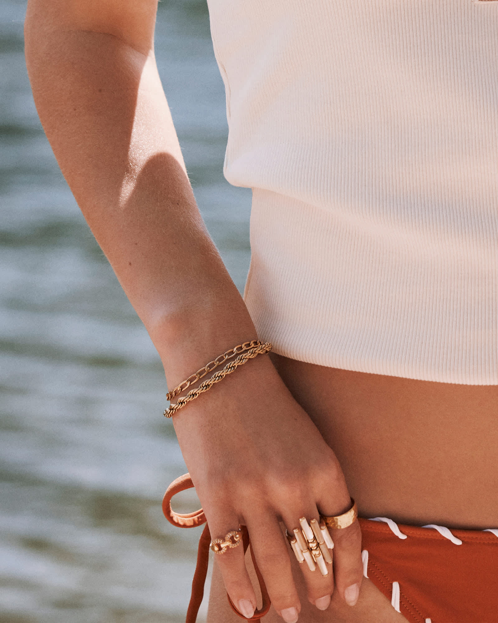 Yellow-Rose-Noble-Rope-Link-and-Chain-Bracelet-Vintage-Gold-00