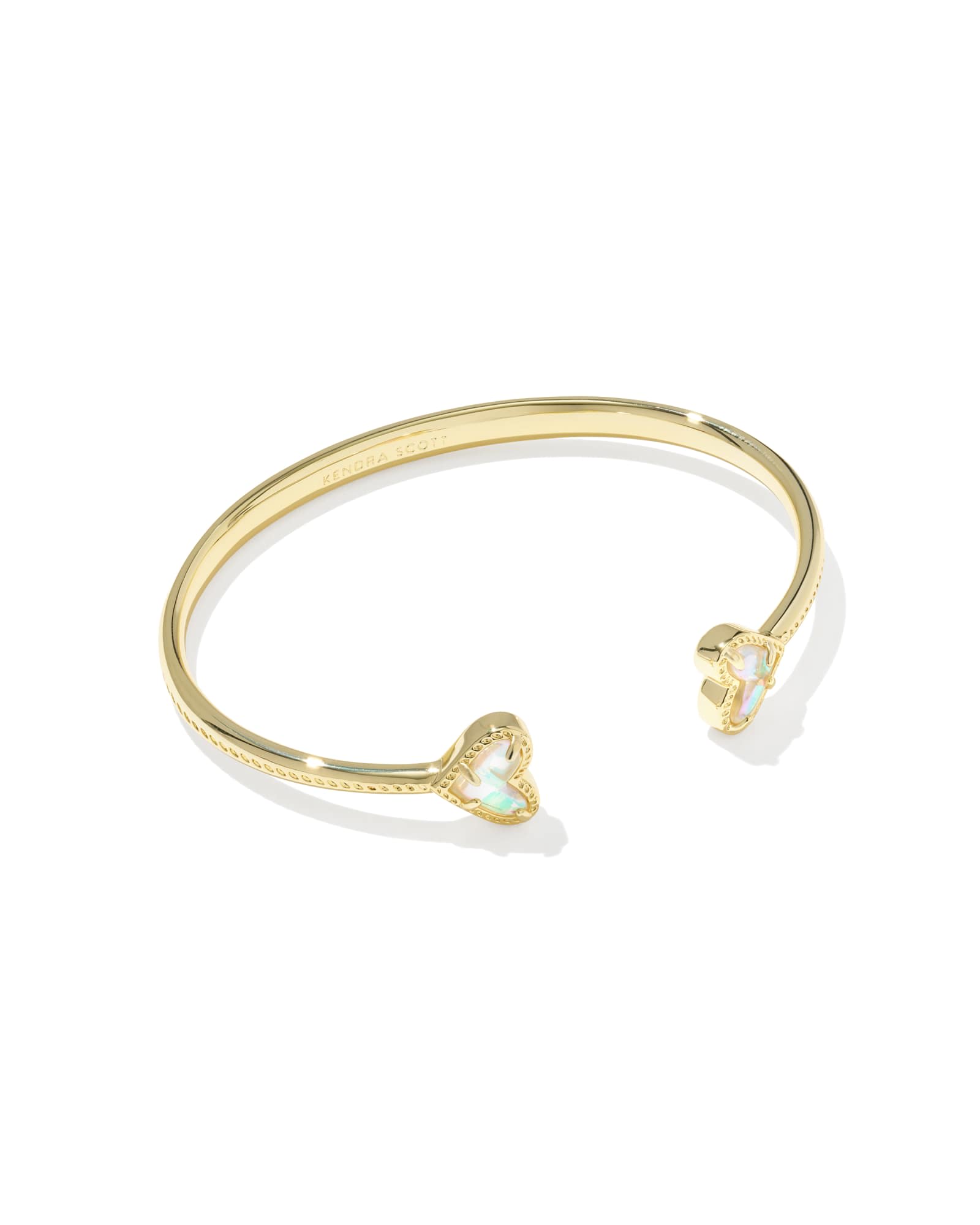Kendra Scott Framed Ari Heart Gold Cuff Bracelet | Dichroic Glass