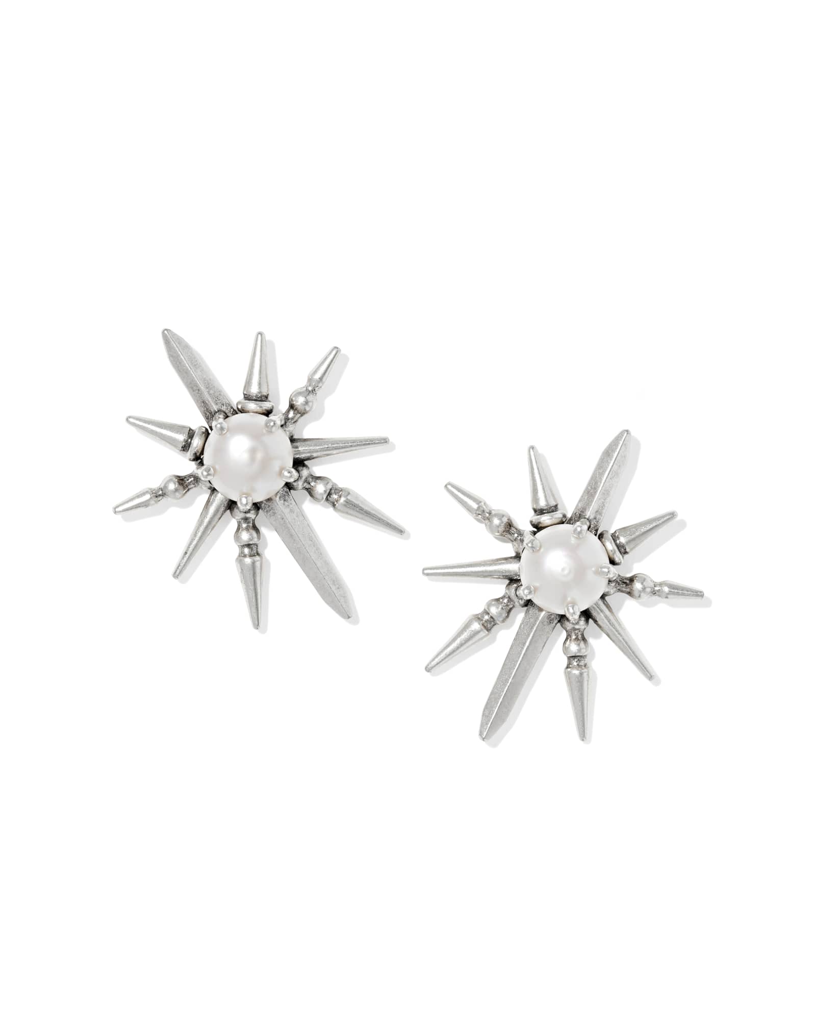 Kendra Scott Rogan Vintage Silver Stud Earrings | Metal
