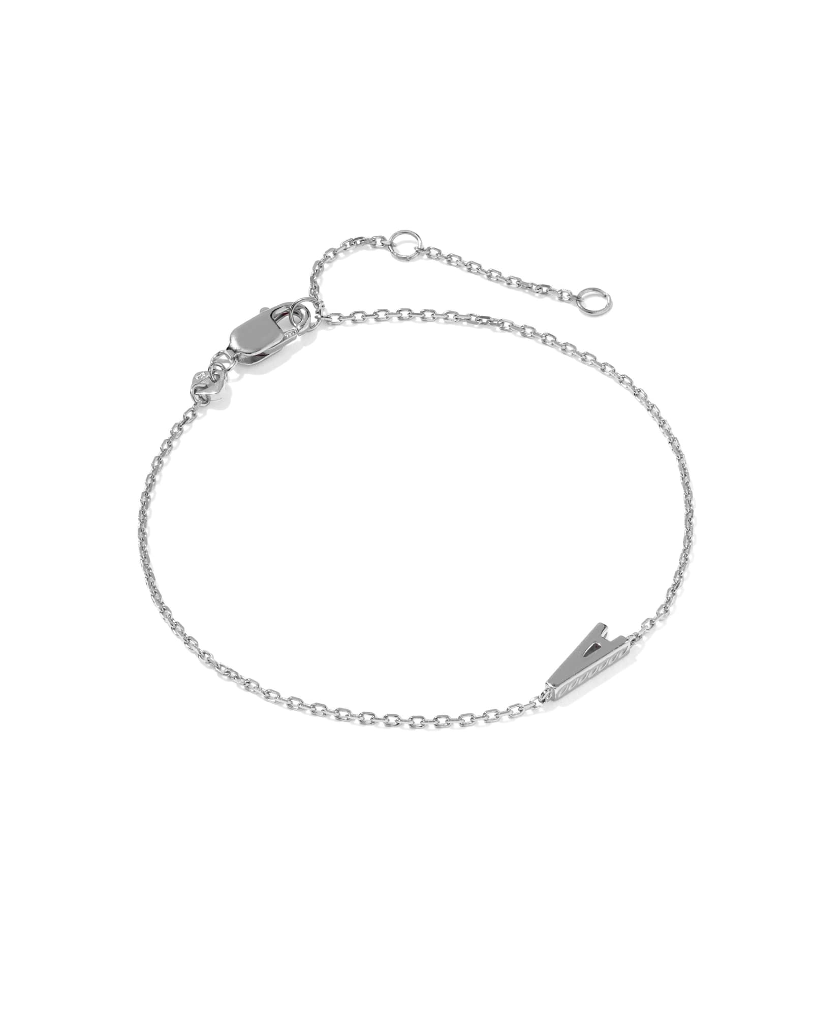 Kendra Scott Letter A Sterling Silver Initial Bracelet | Metal