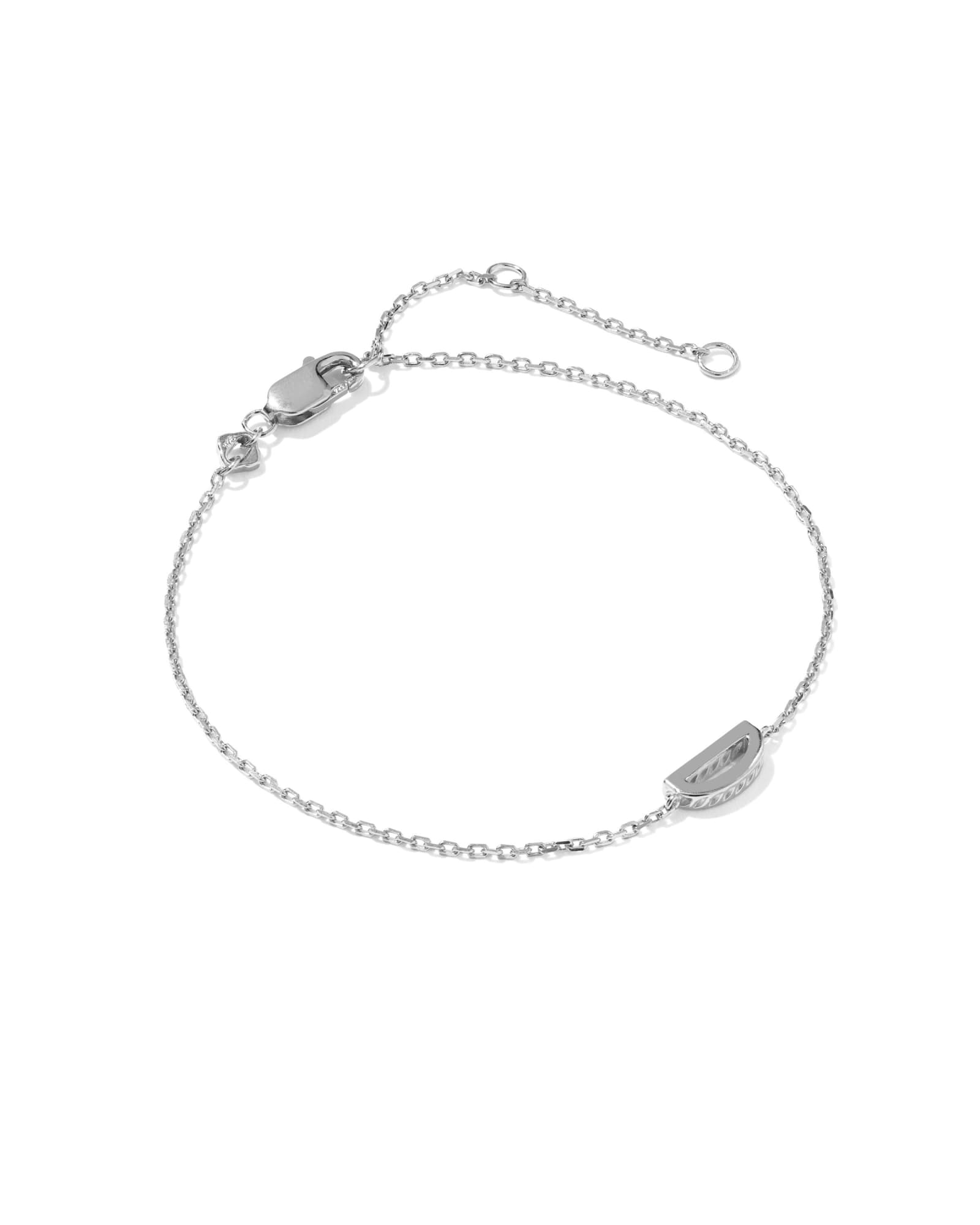 Kendra Scott Letter D Sterling Silver Initial Bracelet | Metal