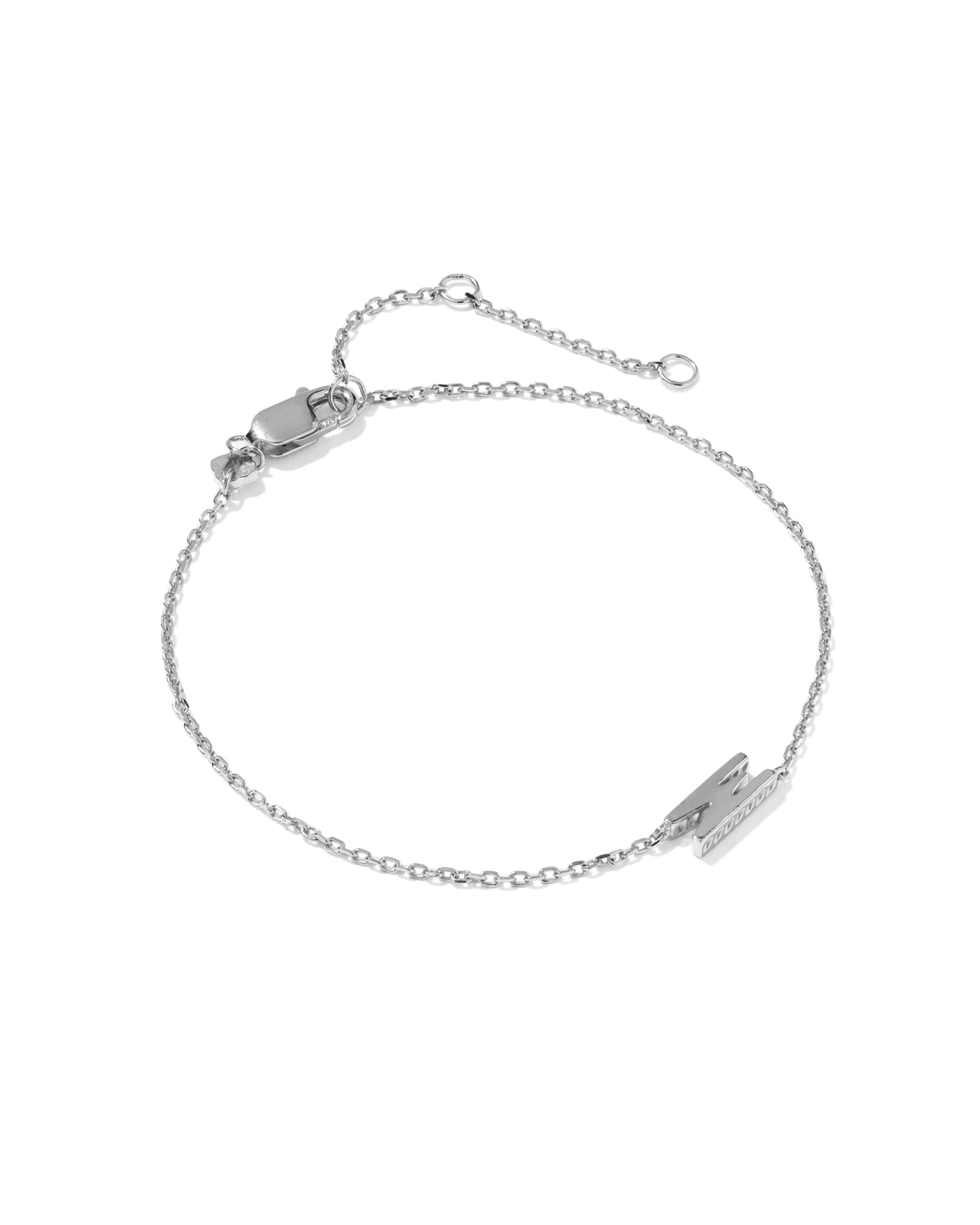 Kendra Scott Letter M Sterling Silver Initial Bracelet | Metal