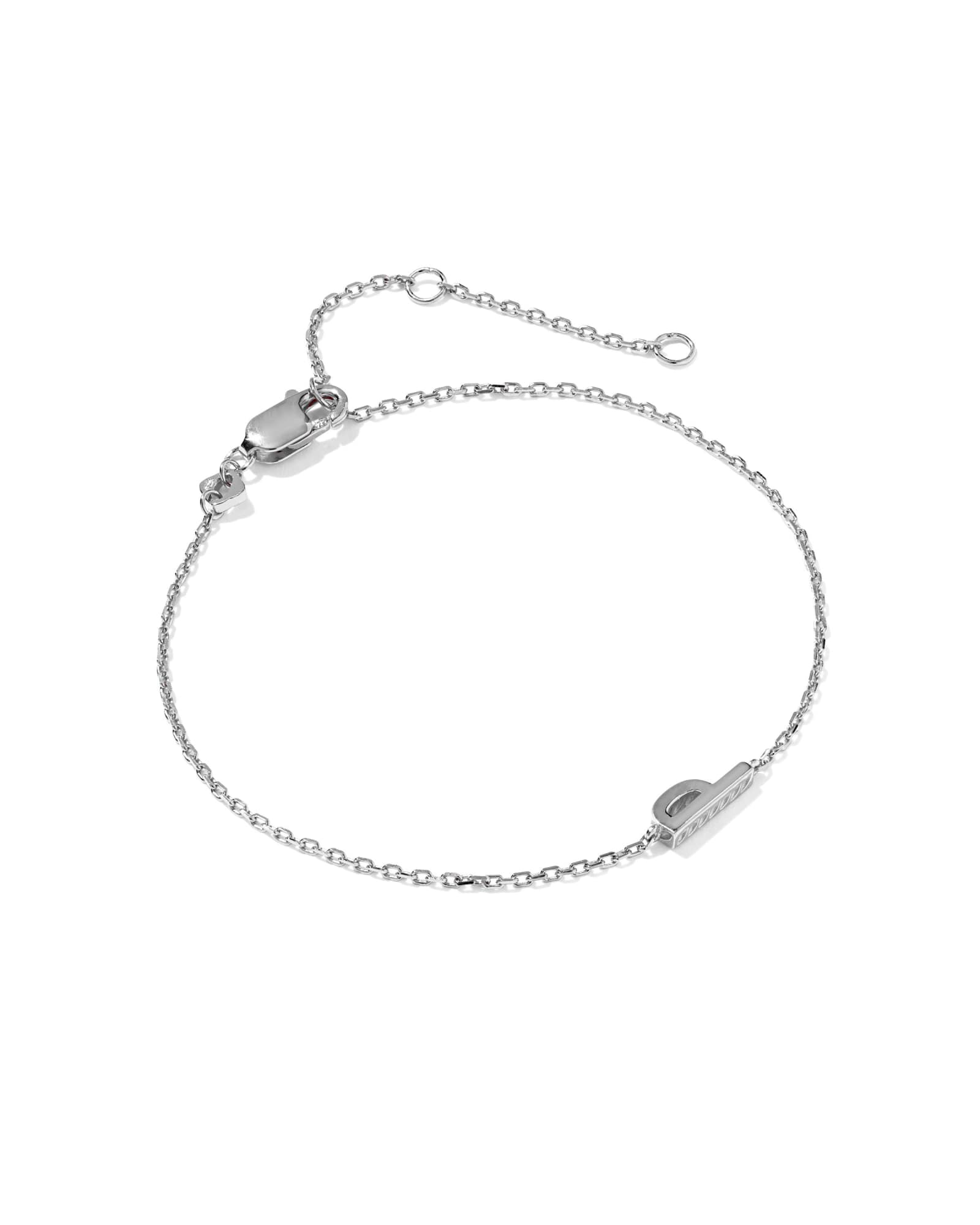 Kendra Scott Letter P Sterling Silver Initial Bracelet | Metal