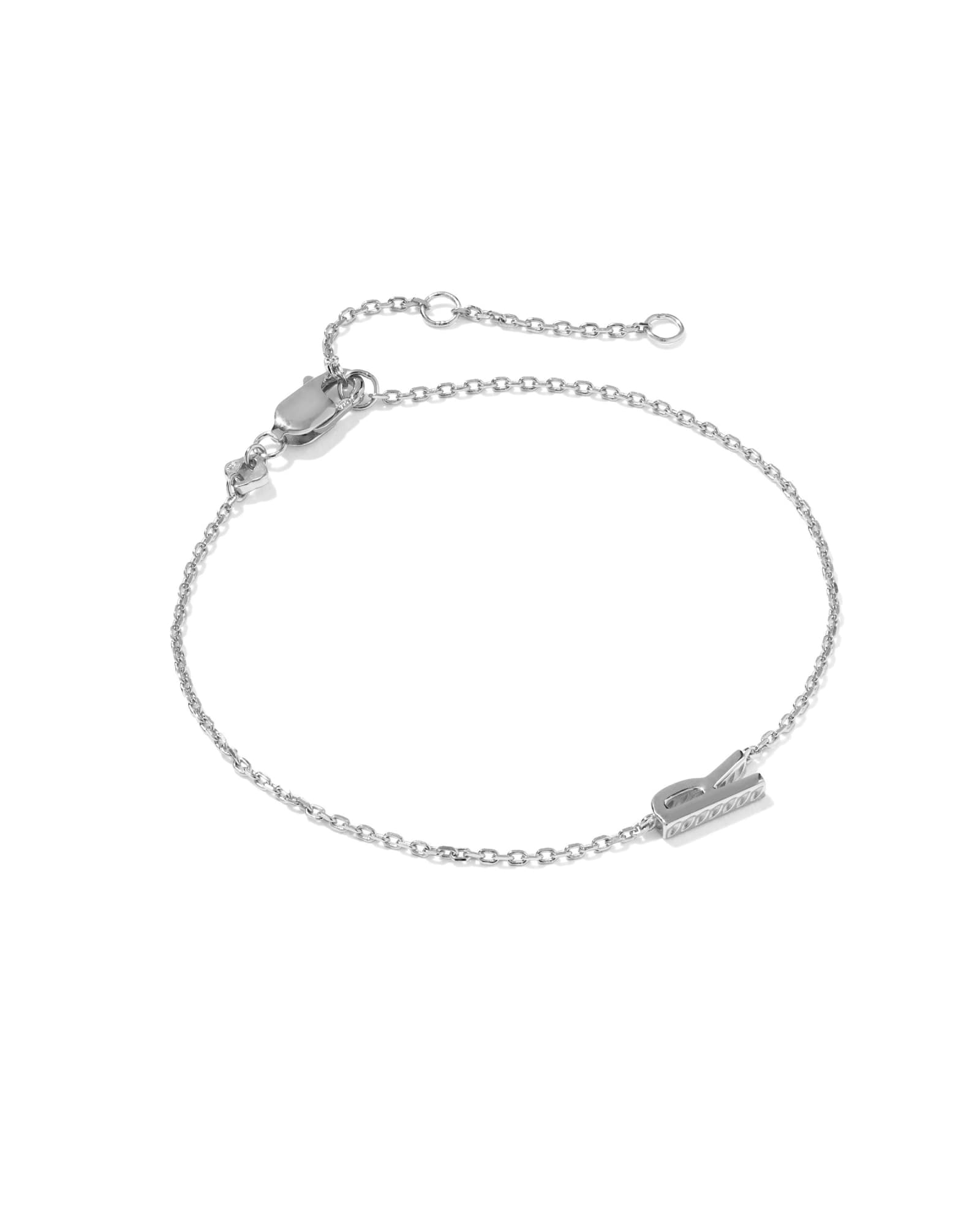Kendra Scott Letter R Sterling Silver Initial Bracelet | Metal
