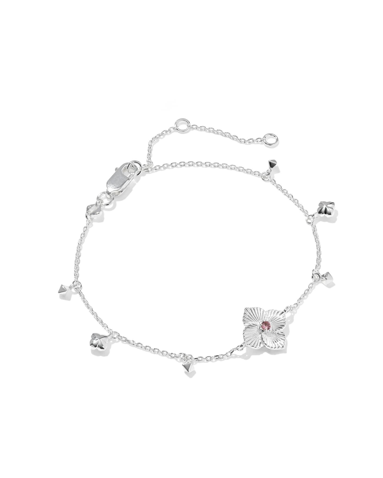 Kendra Scott Dira Sunray Sterling Silver Delicate Chain Bracelet | Tourmaline