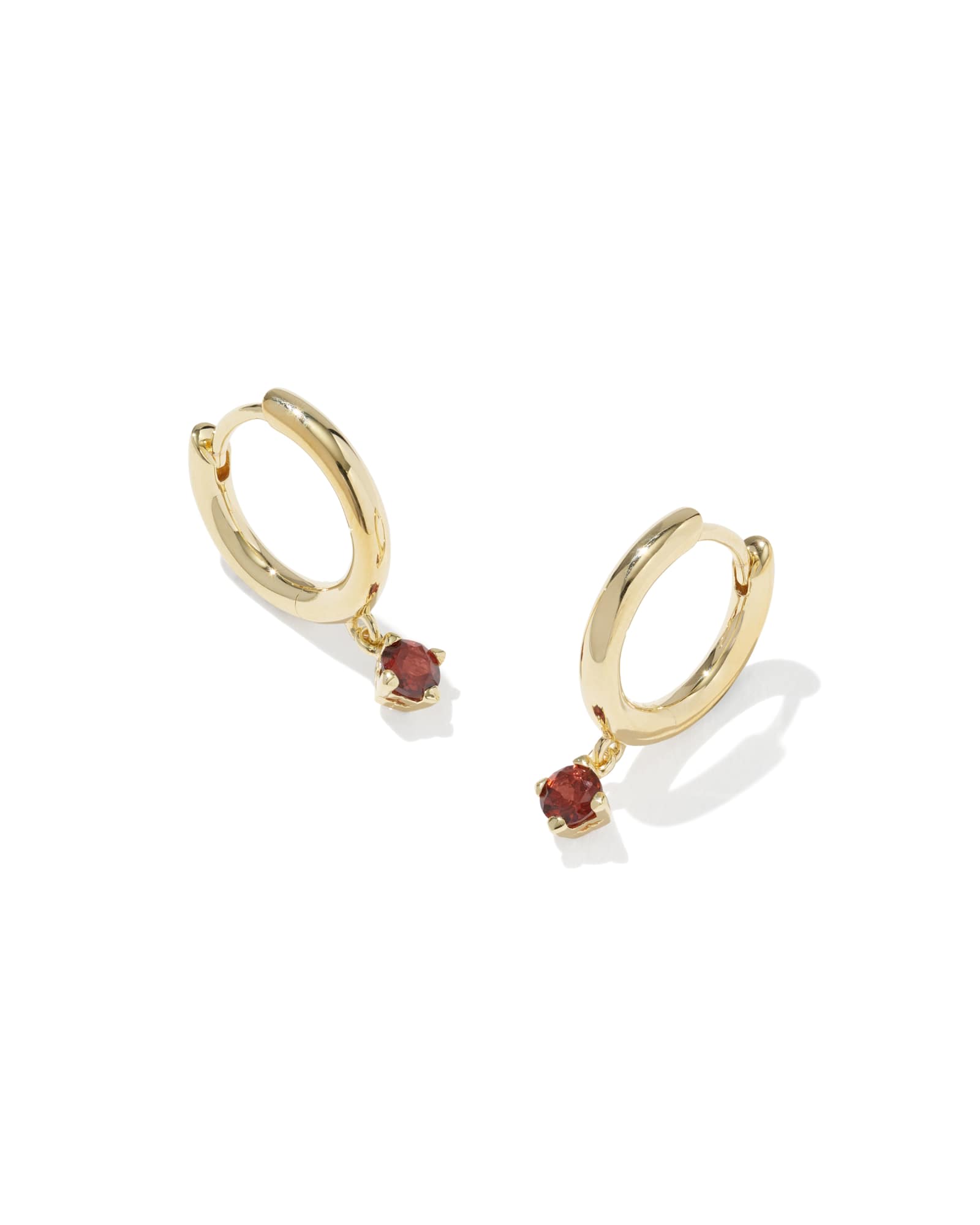 Kendra Scott Maisie 18k Gold Vermeil January Huggie Earrings | Garnet