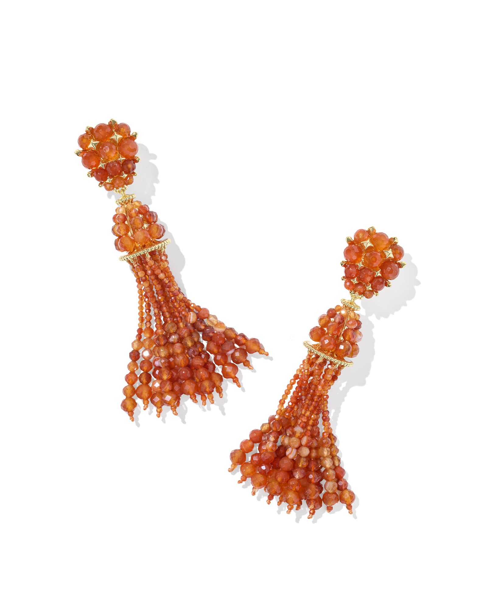 Kendra Scott Sylvia Gold Clip-On Statement Earrings | Banded Agate