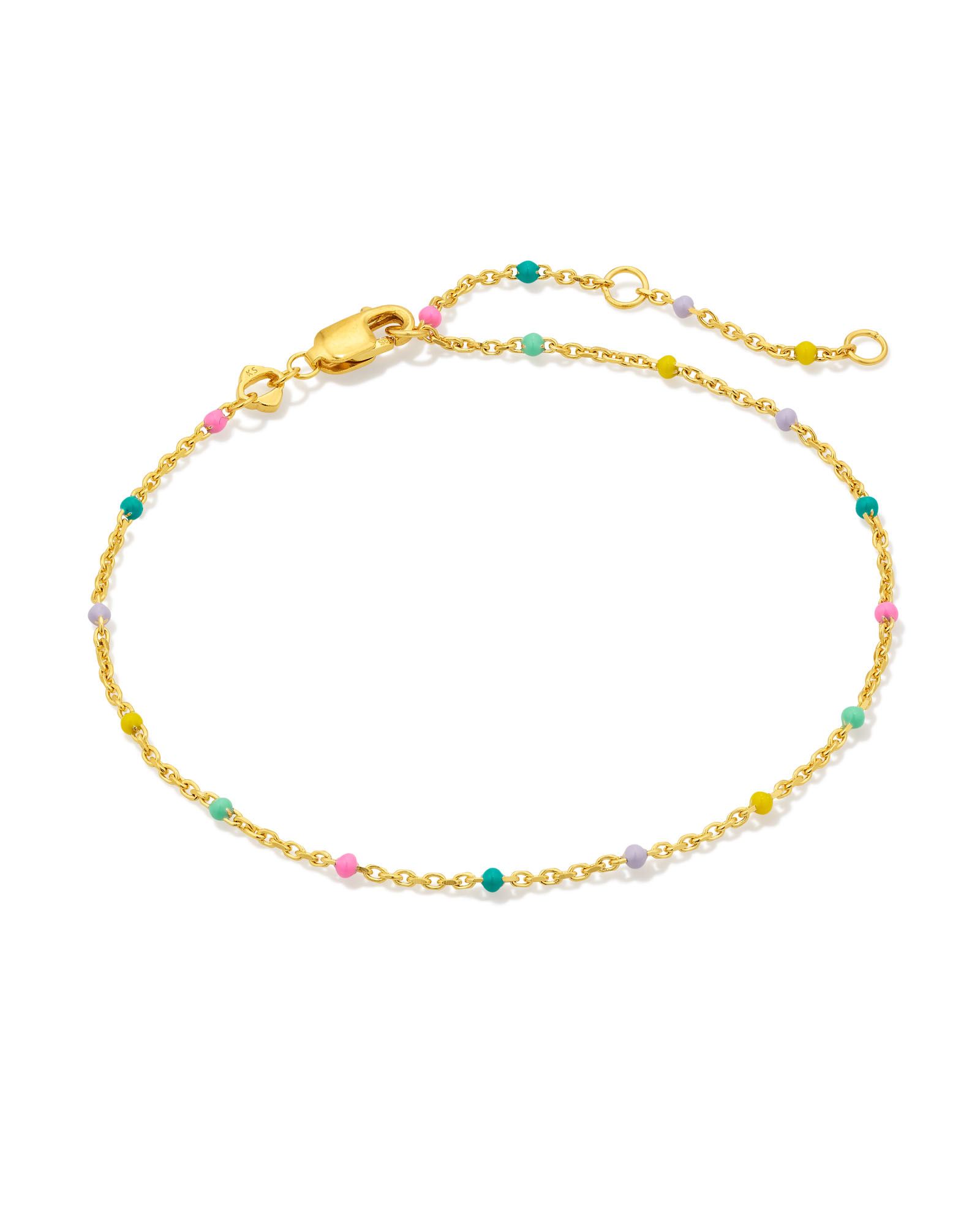 Kendra Scott Multi-Color 18k Gold Vermeil Single Satellite Chain Bracelet in Multi Mix | Metal