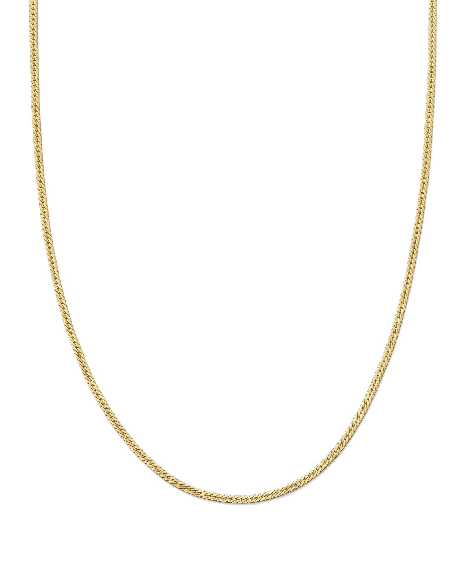 Kendra Scott Thin Herringbone Chain Necklace in 14k Yellow Gold | Metal