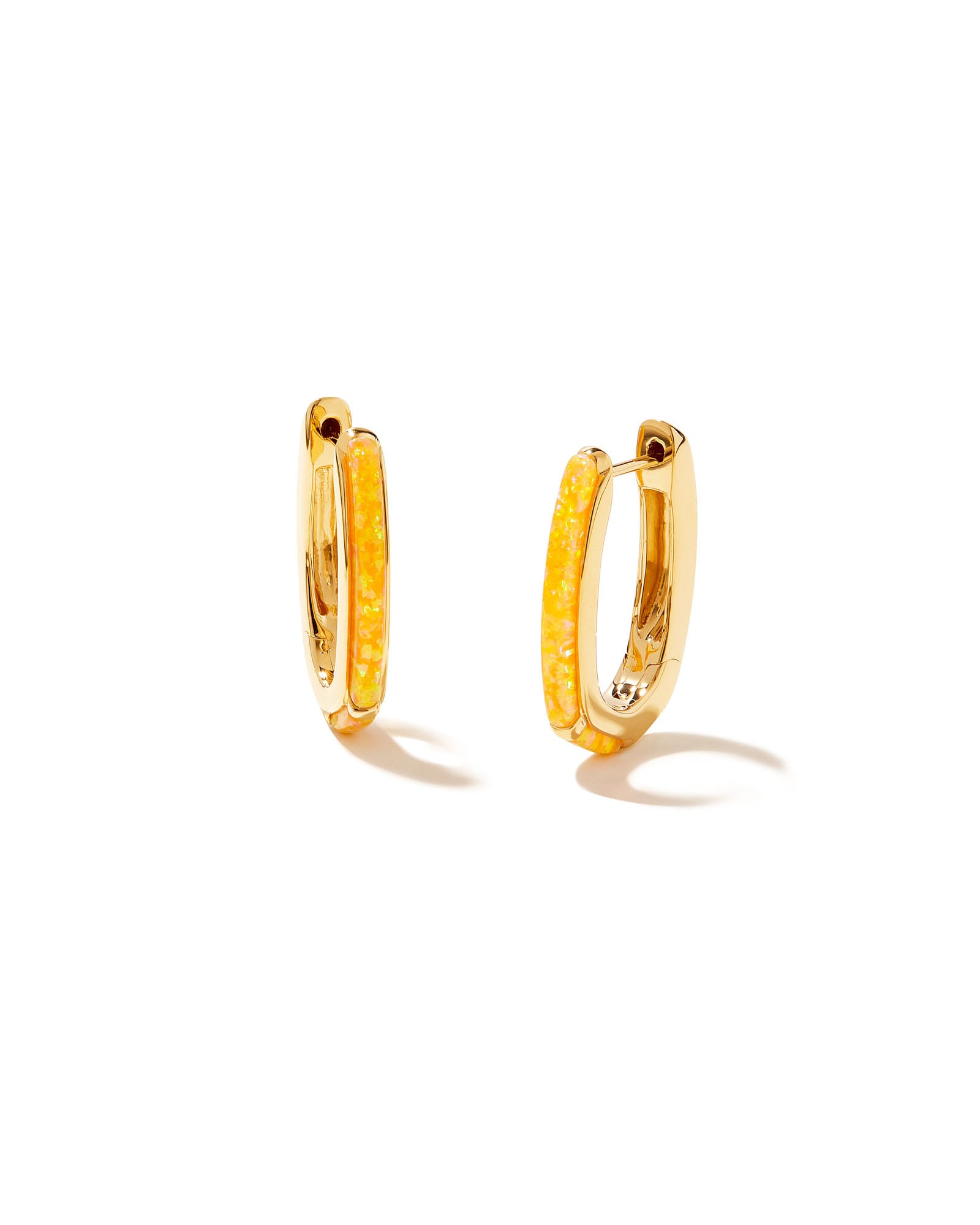 Kendra Scott Ellen Opal 18k Gold Vermeil Huggie Earrings in Citrus | Kyocera Opal