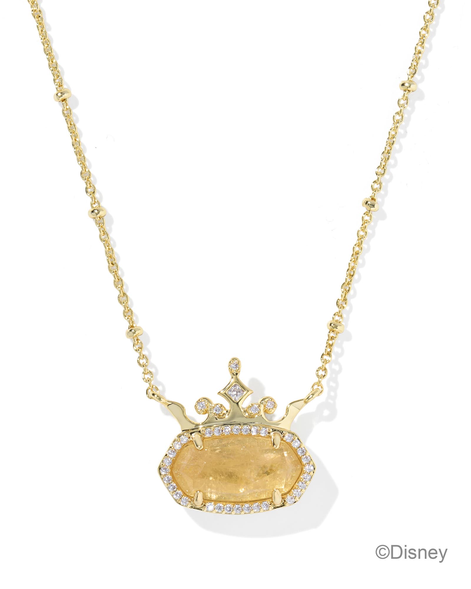 Kendra-Scott-Disney-Elisa-Princess-Short-Pendant-Necklace-Gold-Orange-Citrine-00
