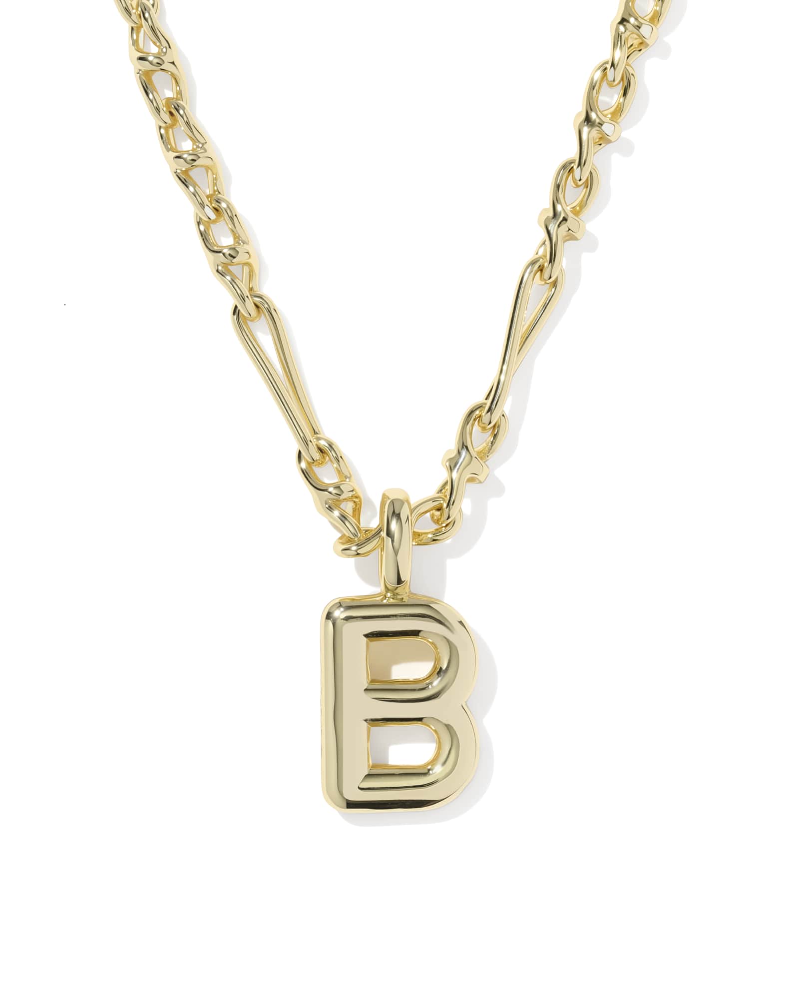 Kendra Scott Bubble Letter B Gold Short Pendant Necklace | Metal