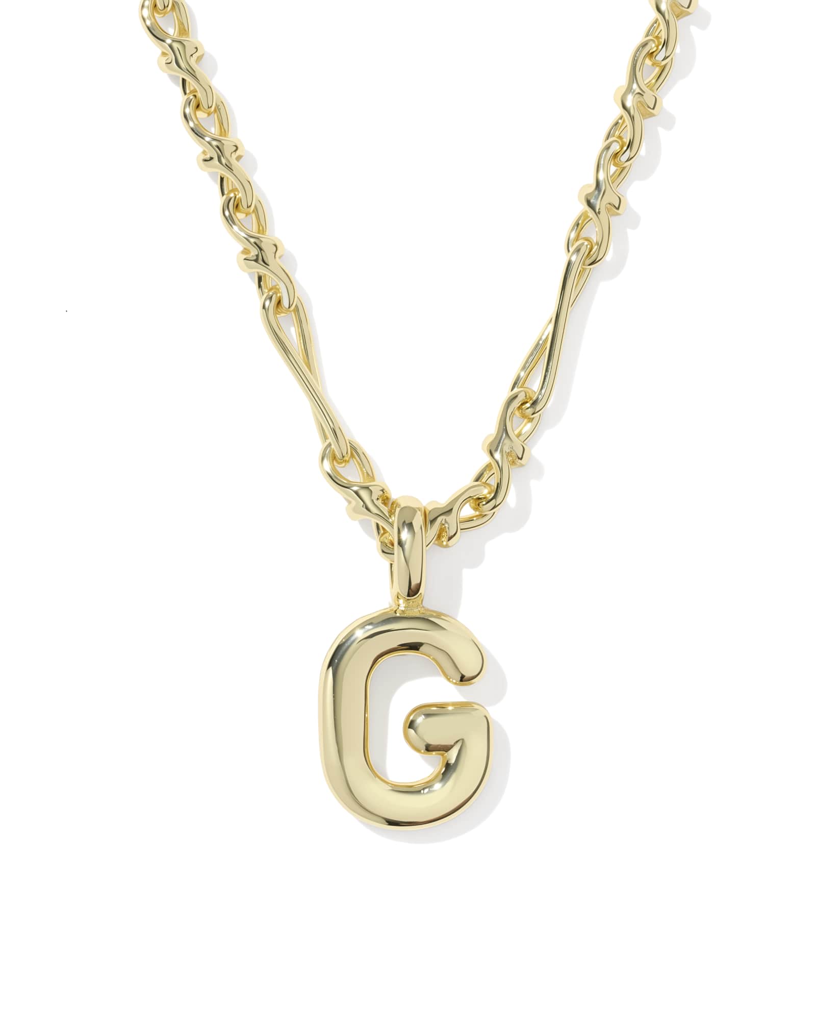 Kendra Scott Bubble Letter G Gold Short Pendant Necklace | Metal