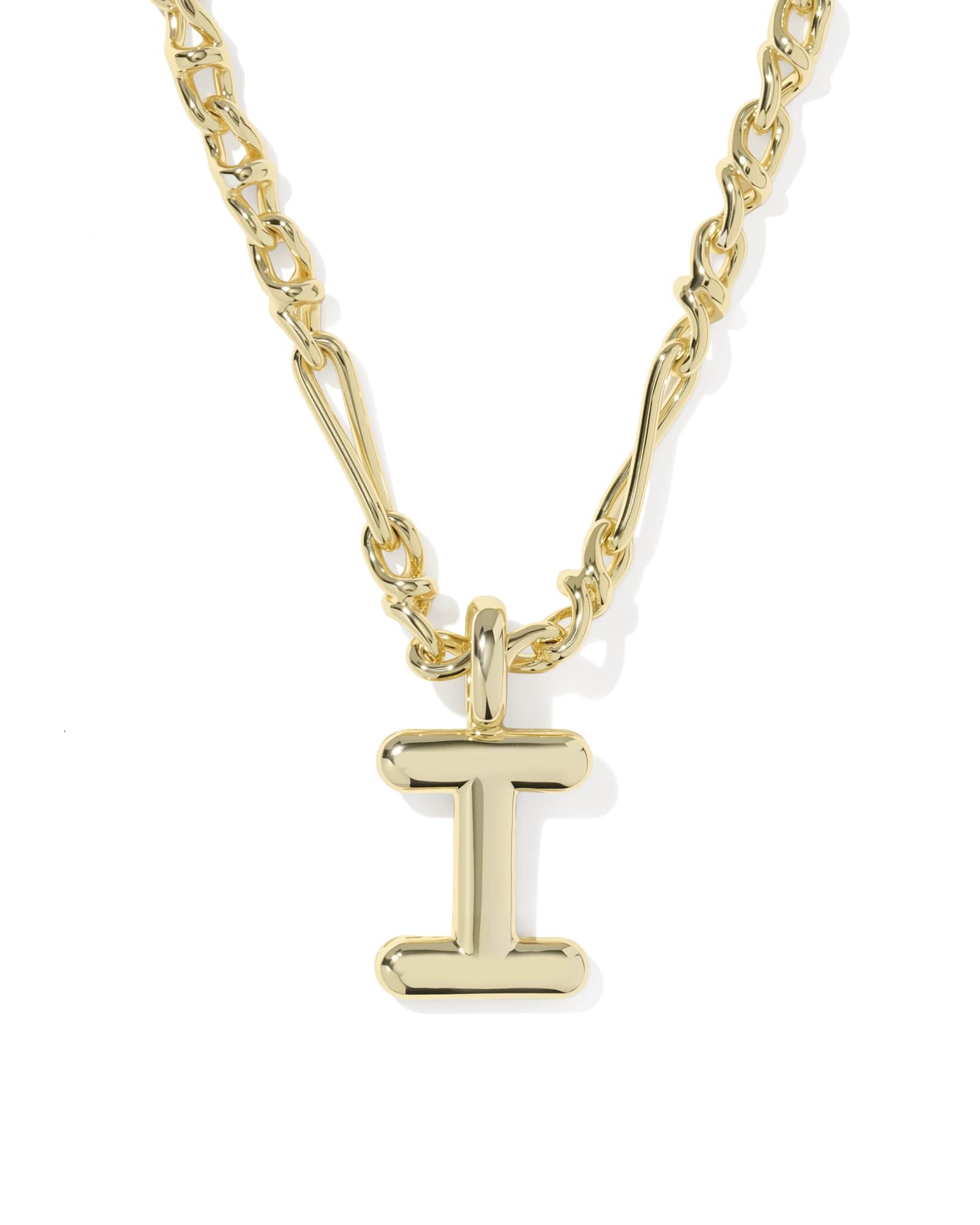 Kendra Scott Bubble Letter I Gold Short Pendant Necklace | Metal