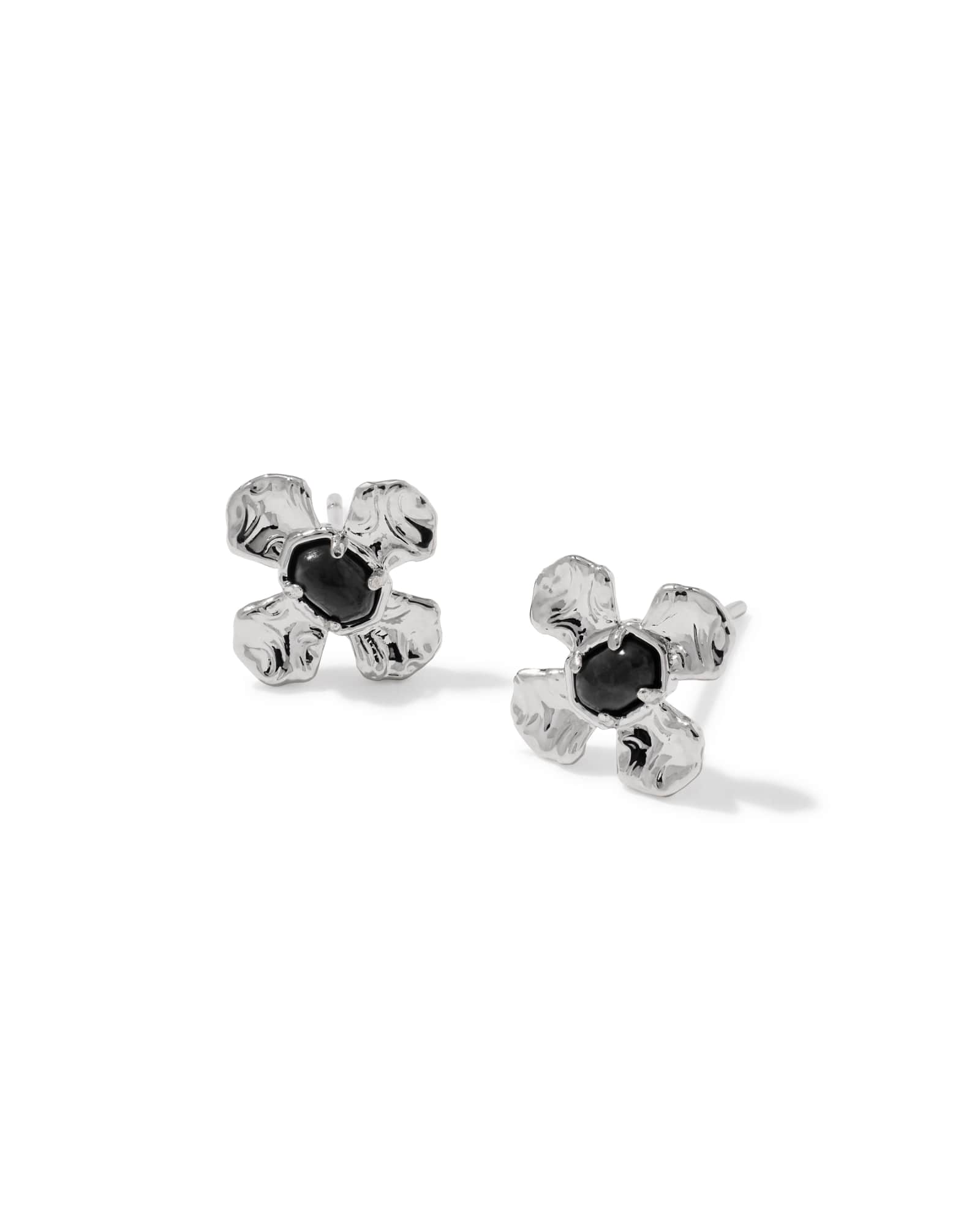 Kendra Scott Leanne Silver Stud Earrings | Granite/Metal Rhodium