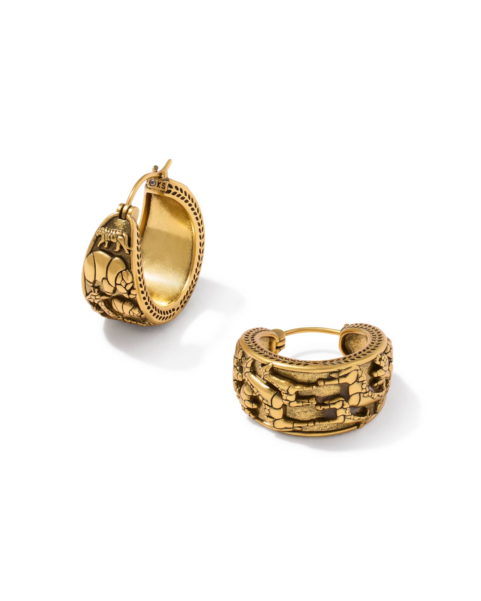 Kendra Scott Raina Vintage Gold Hoop Earrings | Metal