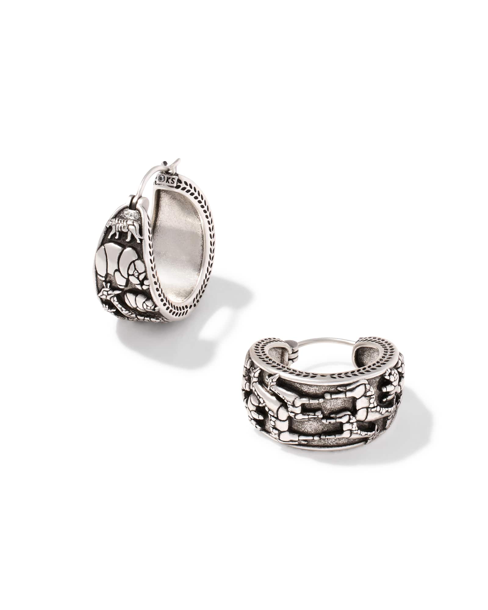 Kendra Scott Raina Vintage Silver Hoop Earrings | Metal