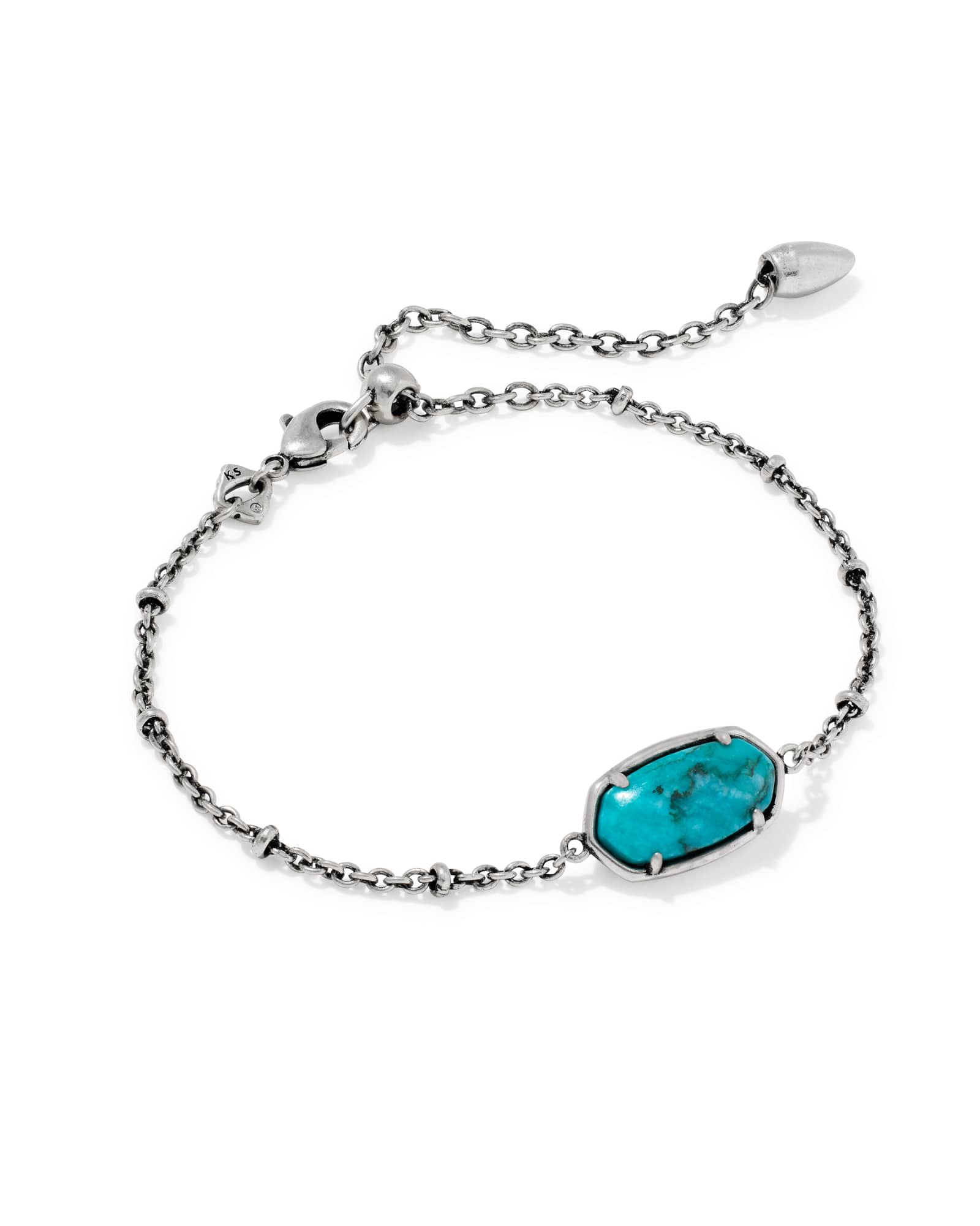 Kendra Scott Tiger Striped Elaina Vintage Silver Delicate Chain Bracelet | Marble