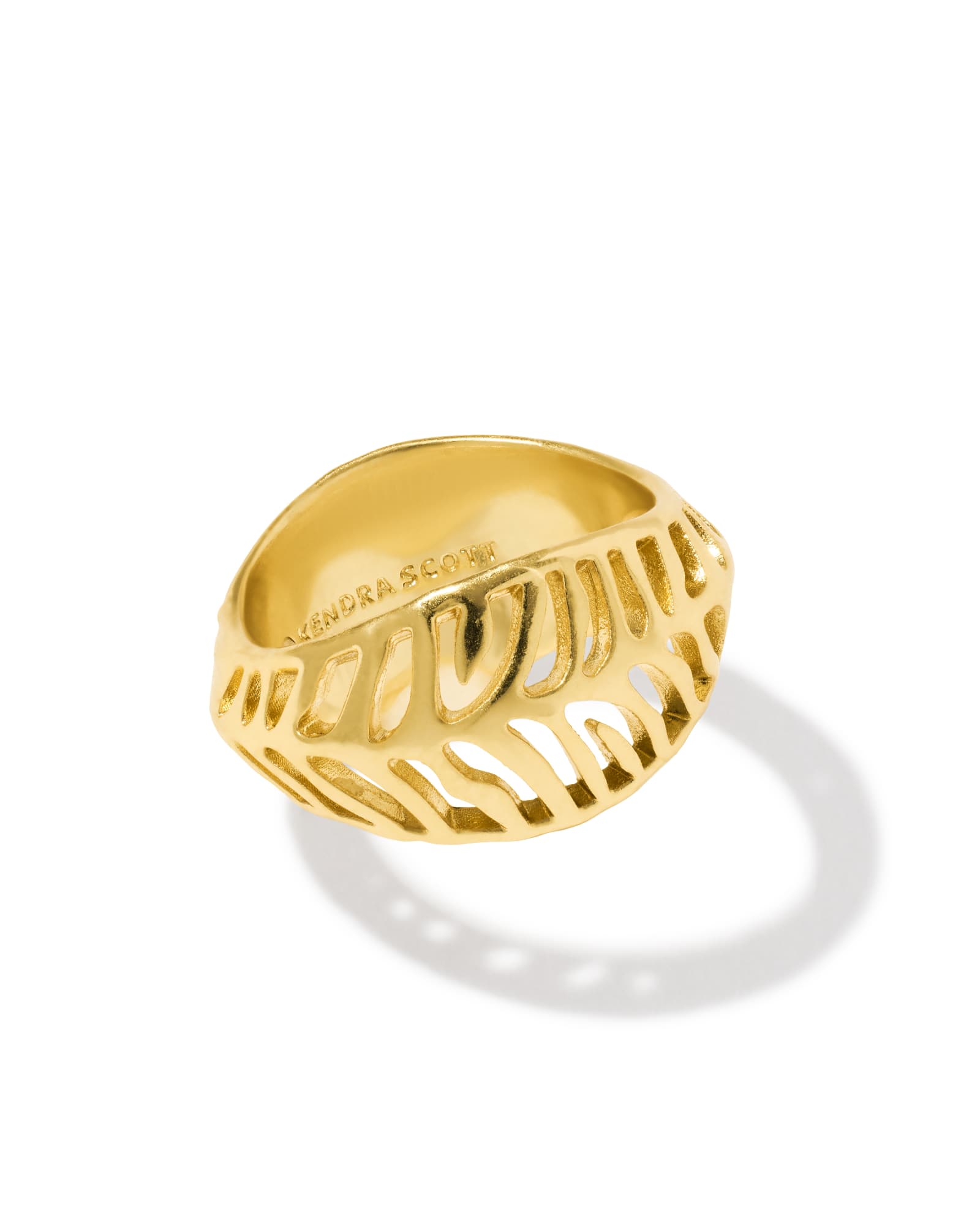 Kendra Scott Tiger Striped Mikki Gold Band Ring | Metal | Size 5
