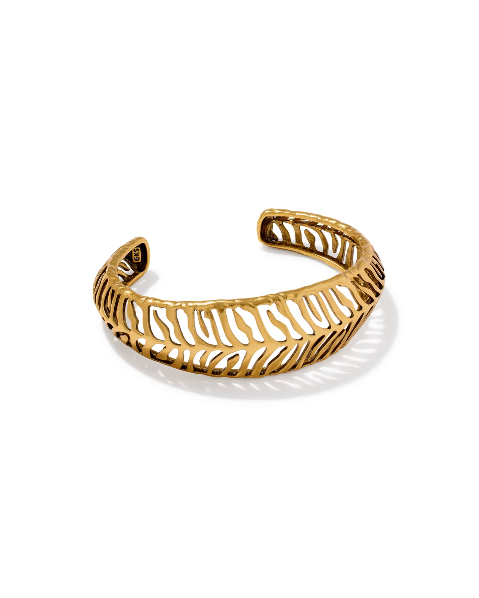 Kendra Scott Tiger Striped Mikki Vintage Gold Cuff Bracelet | Metal