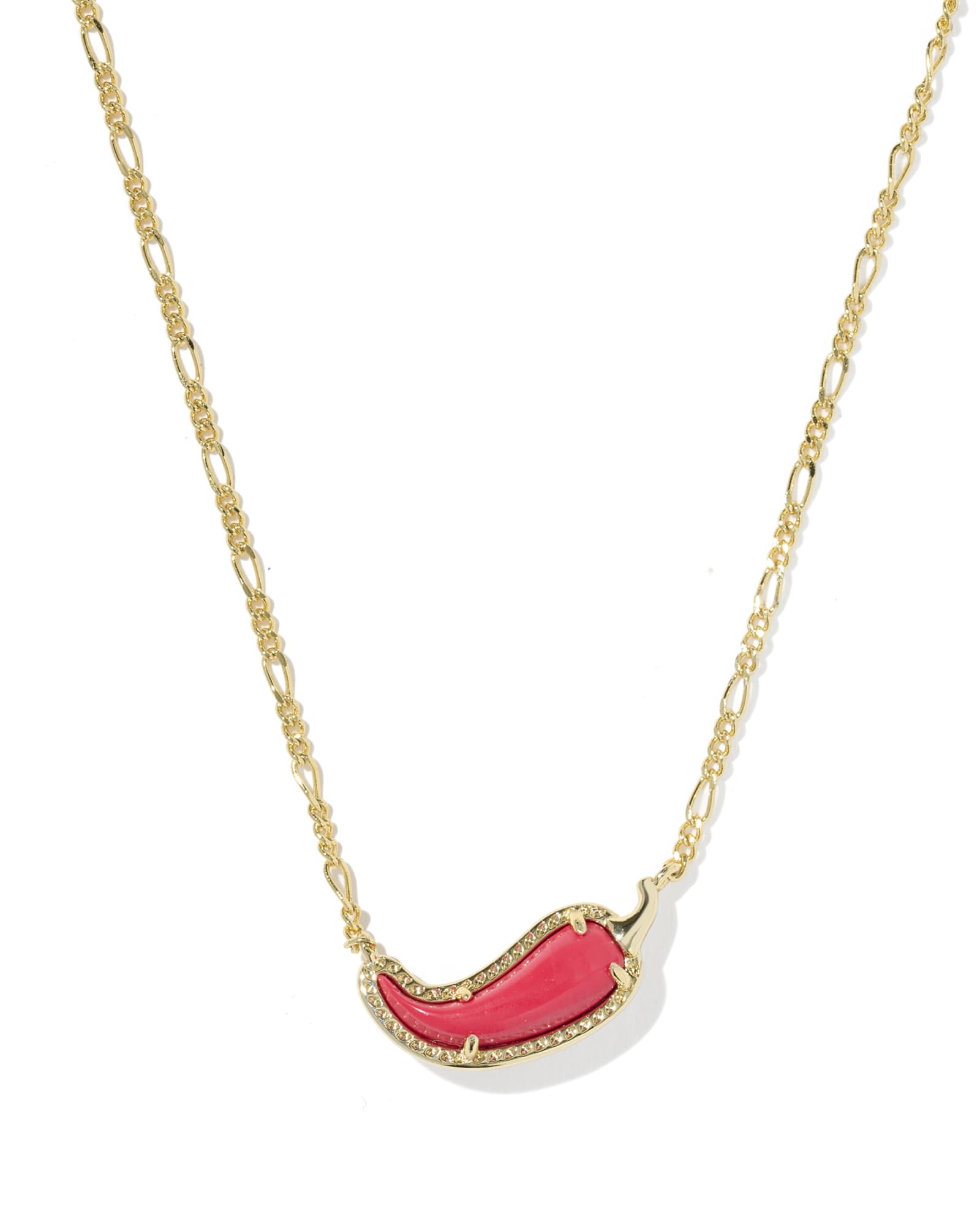 Kendra Scott Chili Pepper Gold Short Pendant Necklace | Magnesite