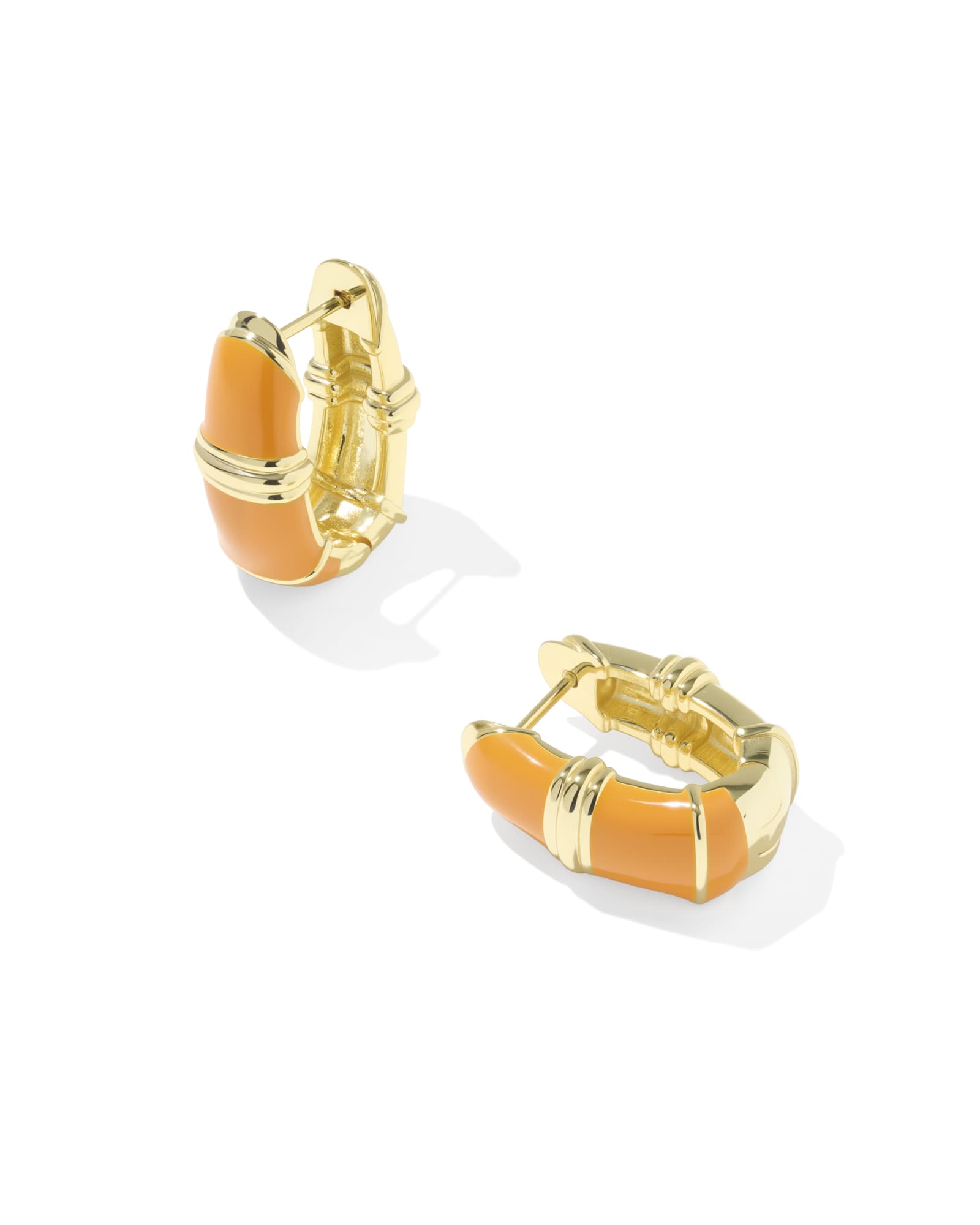 Kendra Scott Courtney Gold Huggie Earrings | Enamel
